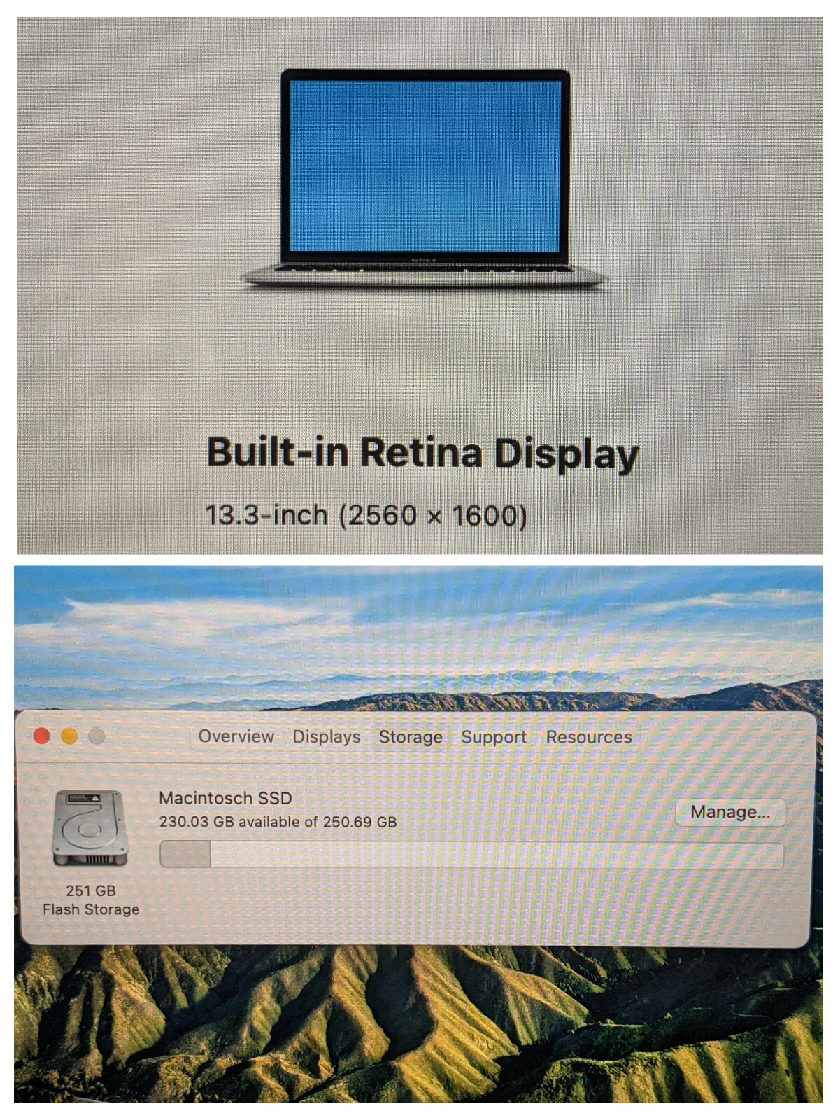 Apple MacBook Air 13″A2179 (2019) i5-8210Y 1.6Gh 8GB 256GB OS Monterey MVFH2LL/A