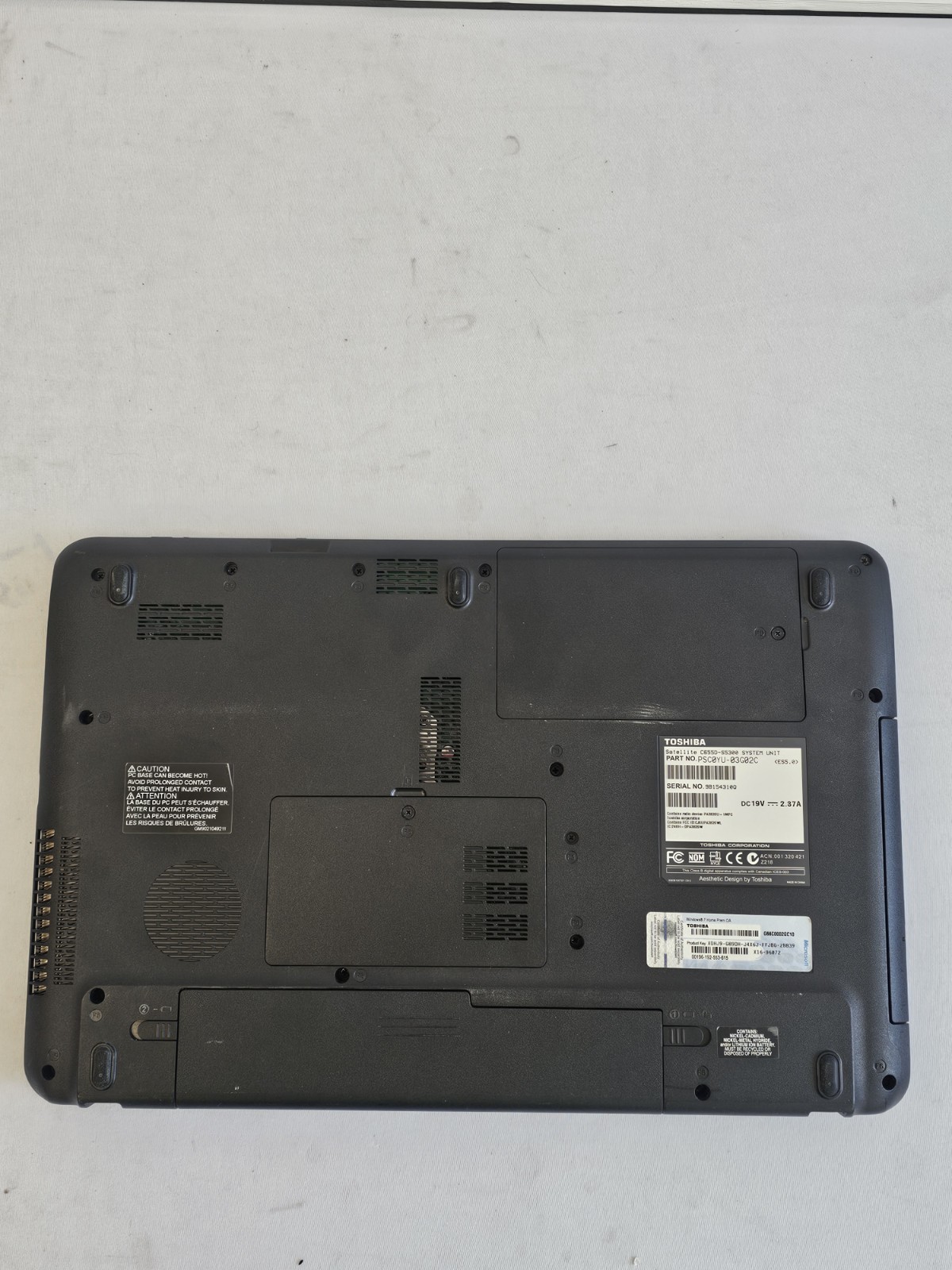 Toshiba Satellite C655D-55300 Laptop – AMD E300 – 4GB RAM – BAD BATT – READ