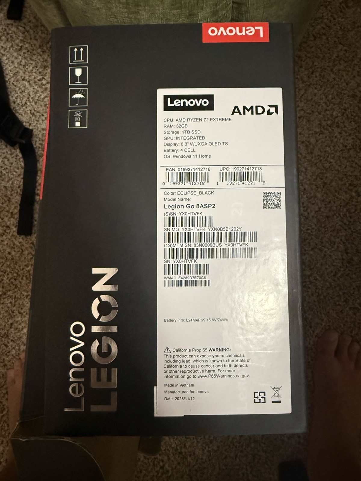 Lenovo Legion Go 2 – AMD Ryzen Z2 Extreme Z2E, 32GB, 1TB. Perfect Condition.