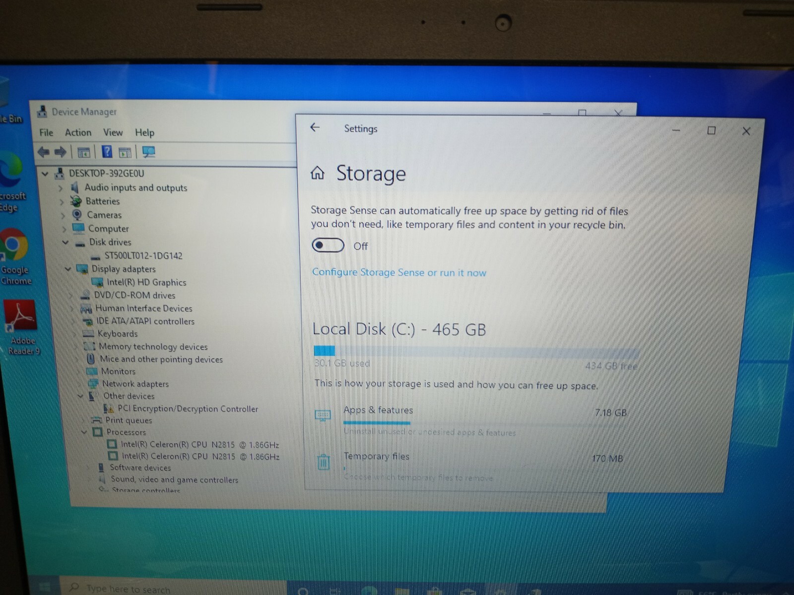 ASUS NOTEBOOK X551M. Intel Celeron N2815 @ 1.86GHz 4GB RAM 500GB HDD DVD Win10