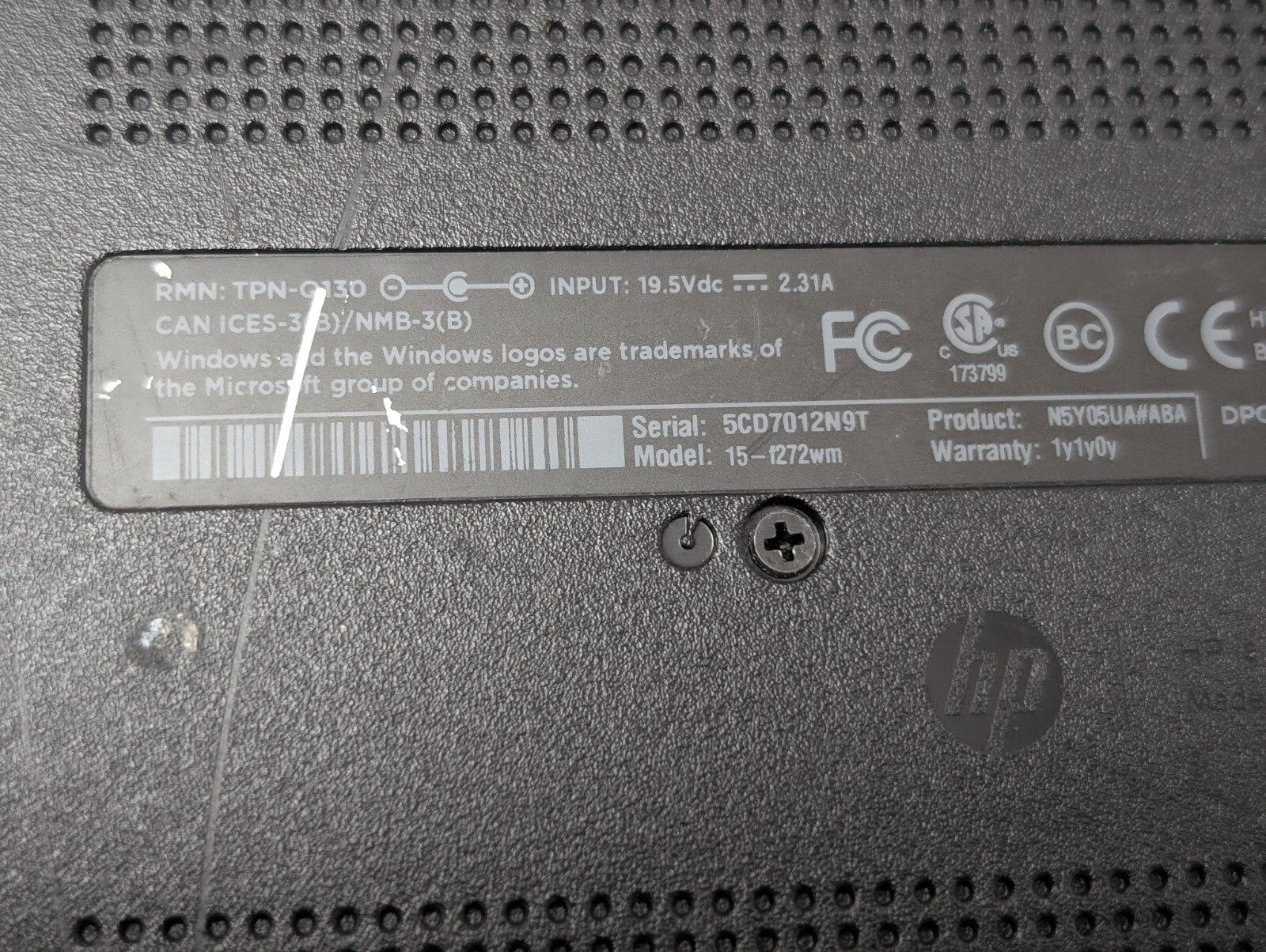 HEWLETT PACKARD RTL8188EE LAPTOP Does Not Turn On No AC Adapter Included