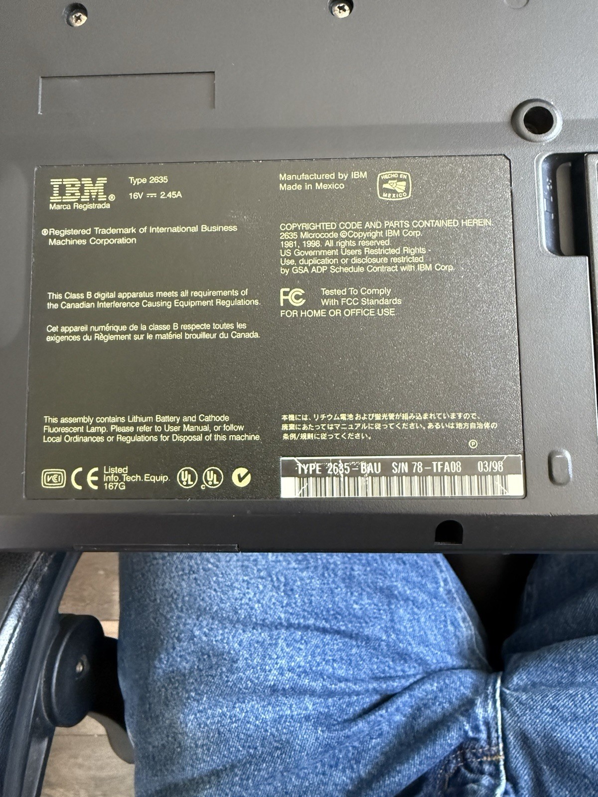IBM Thinkpad 2635 – Old School Carrying Case – Power Cord