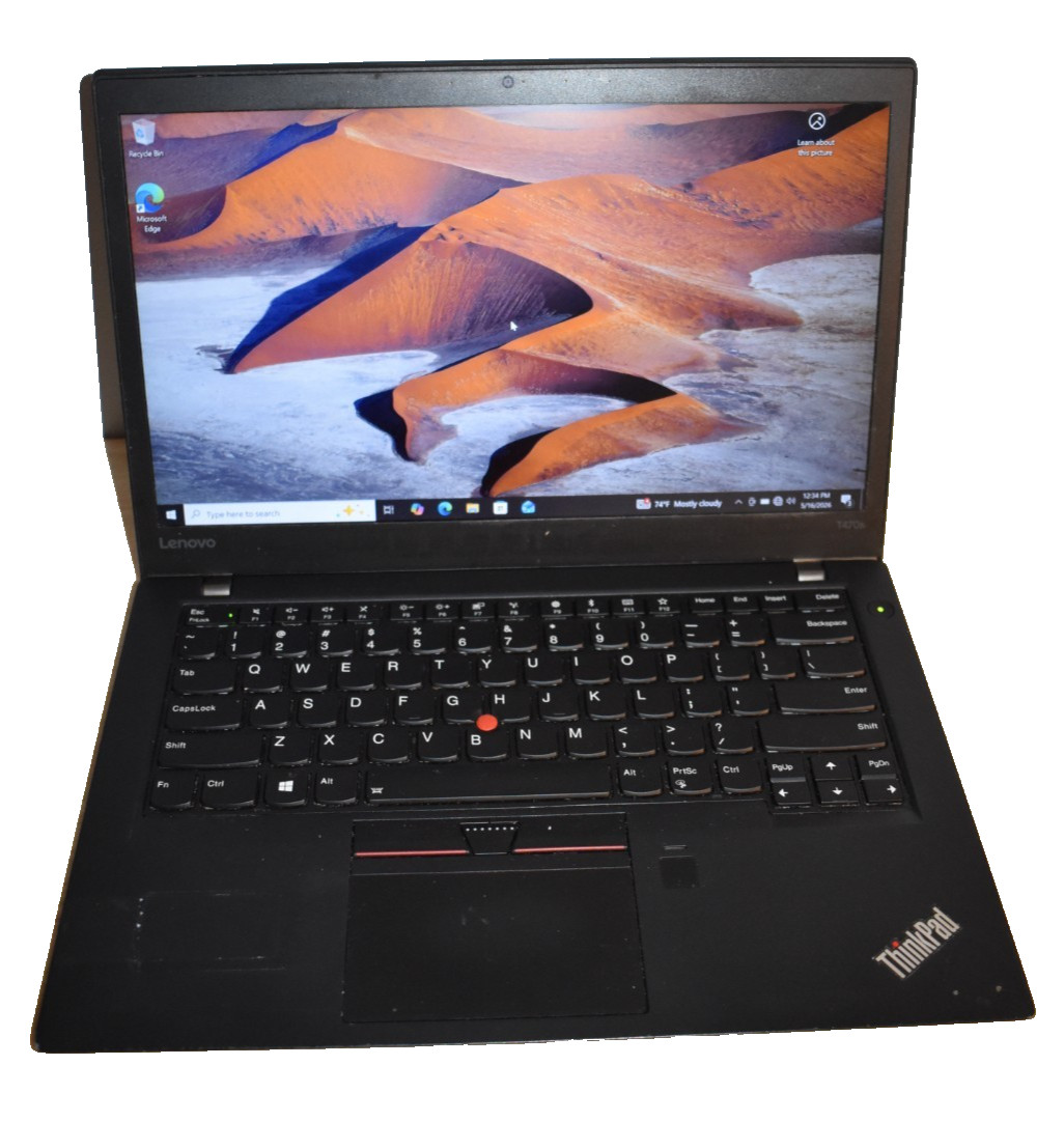 Lenovo ThinkPad T470s Core i5-6300U 2.4GHz 4GB 128GB SSD Windows 10 Pro Webcam