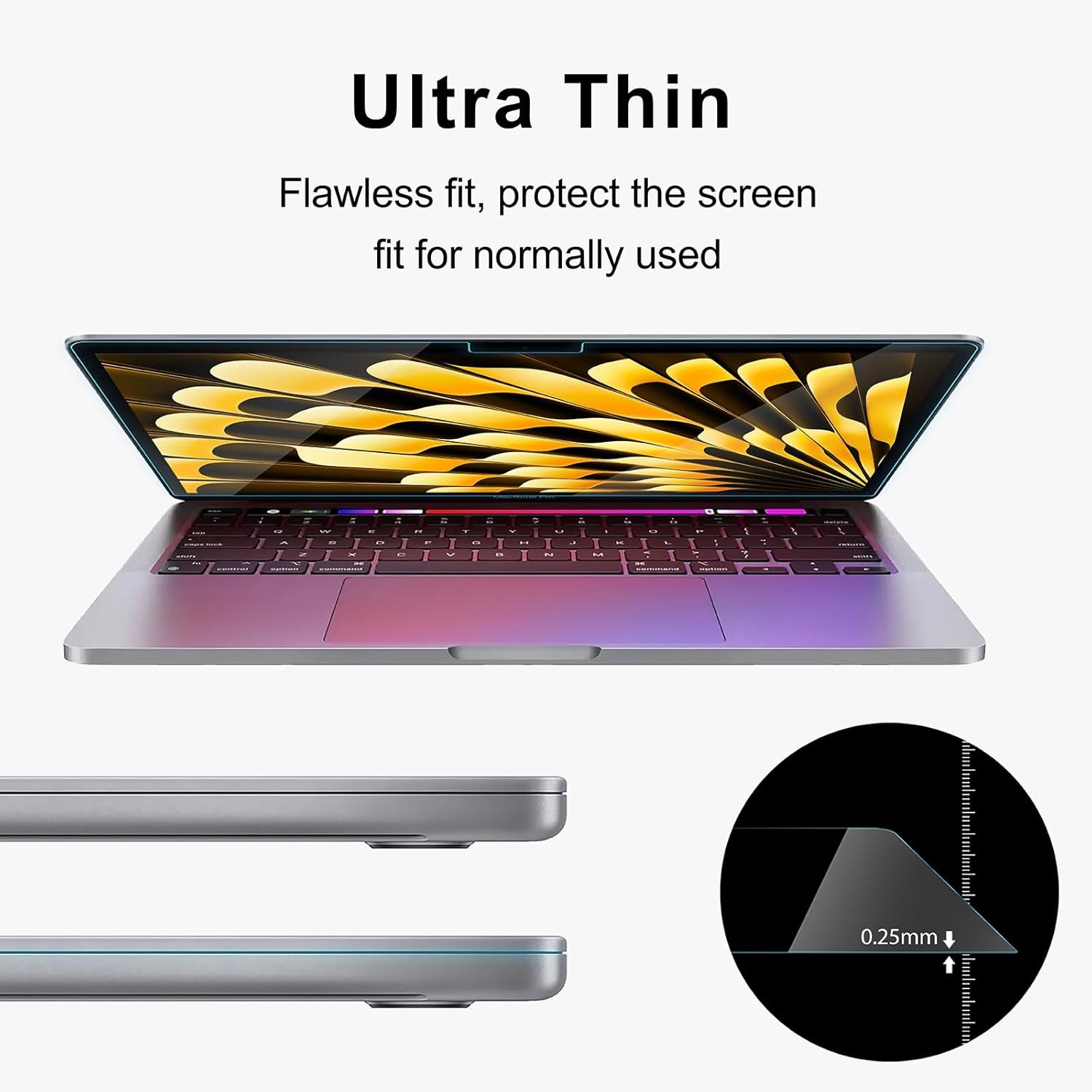 9H Hardness Tempered Glass Screen Protector for Apple 2026-2023 MacBook Air 15.3