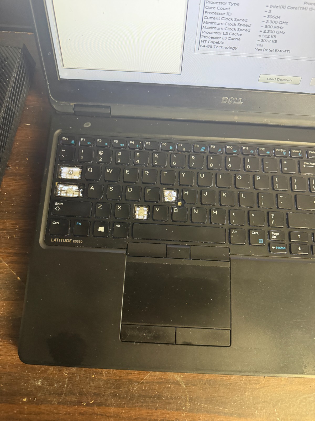 Dell Latitude E5550 Core I5-5300 16GB RAM Laptop for repair #5664