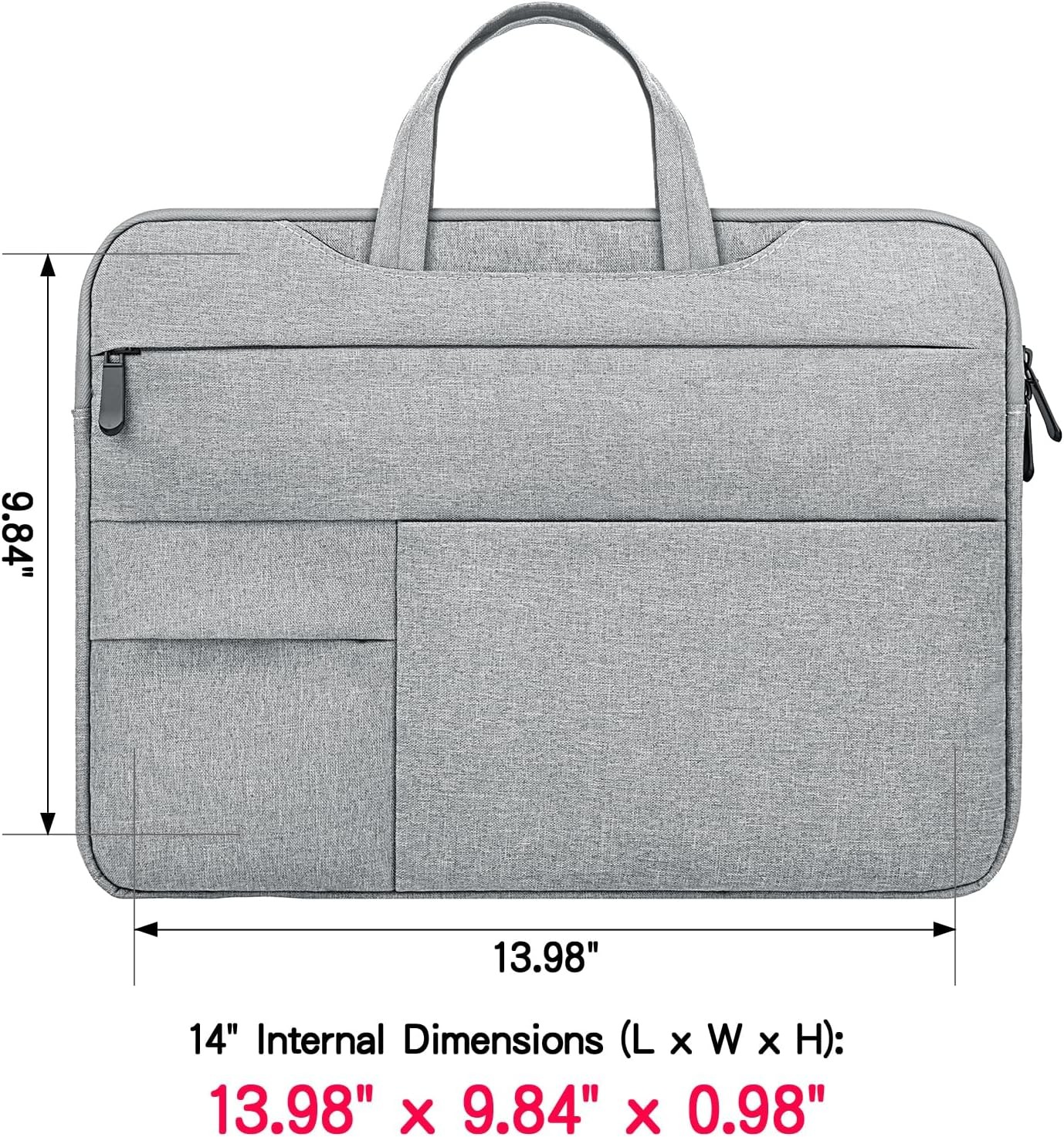 14 Inch Laptop Sleeve Case for Notebook Computer Chromebook Briefcase, Gray