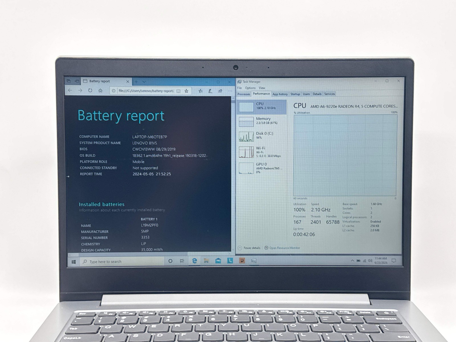 Lenovo Slim 1-14AST-05 14″ AMD A6-9220e 4GB 64GB eMMC Used
