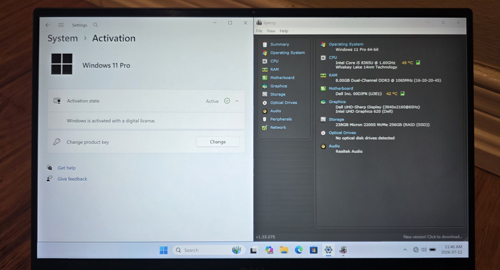 Dell XPS 13 9380 13″ 4K Touch | i5 8365u | 8GB Ram | 256 SSD | Win11Pro