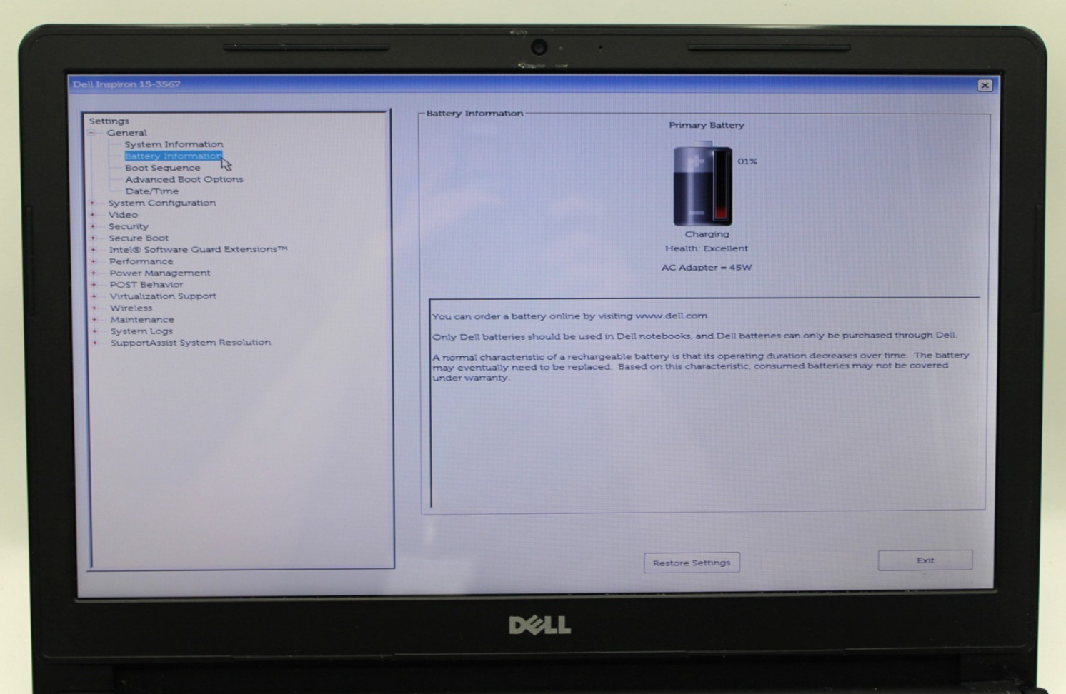Dell Inspiron 15 i3-7100U@2.4GHz 6GB DDR4 256GB SATA SSD NO OS *USED/TESTED*