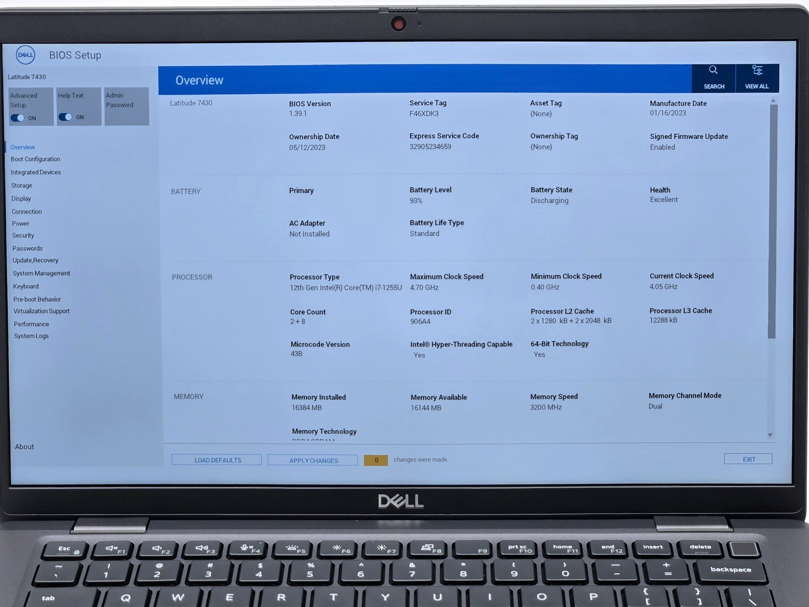 Dell Latitude 7430 14″ FHD I7-1255U 512GB SSD 16GB W11P Webcam Backlit FP Reader