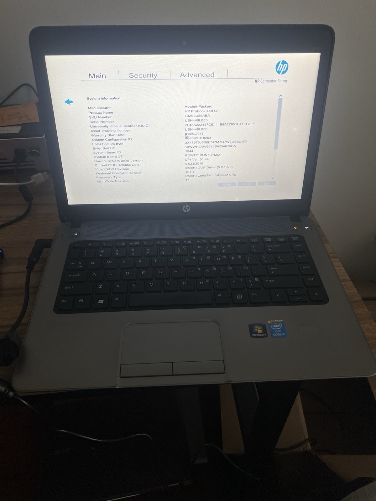 HP ProBook 440 G1 Intel Core i5 With Battery UNTESTED No HDD