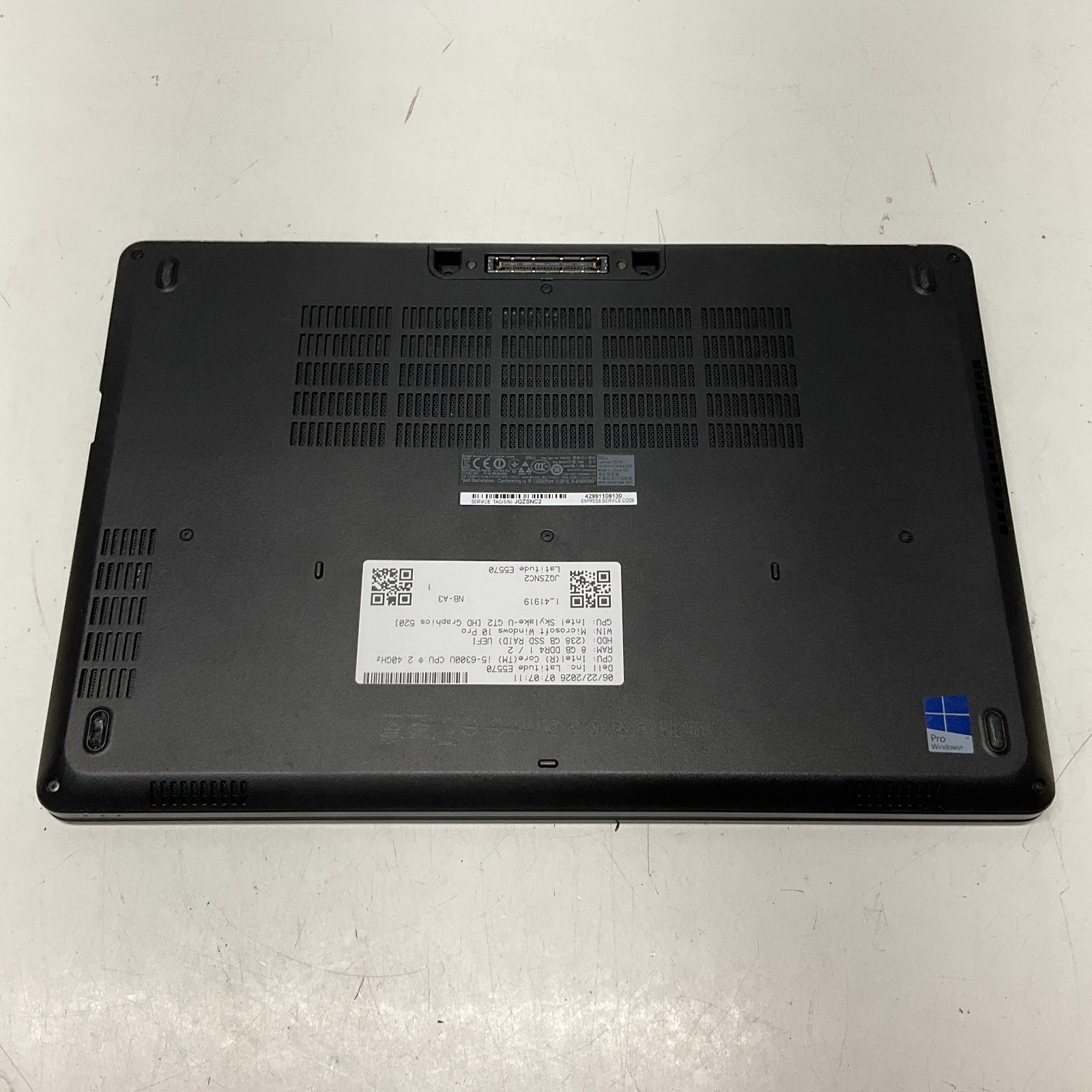 Dell Latitude E5570 Intel Core i5-6200U – 8GB Ram- 256GB SSD Windows 10 NO BAT