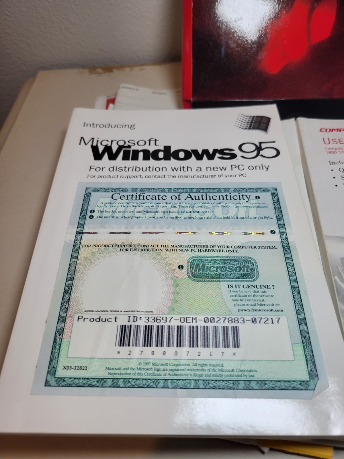 Vintage Compaq Presario 1622 Pentium W Restore CD Manual Microsoft 95 Excellent