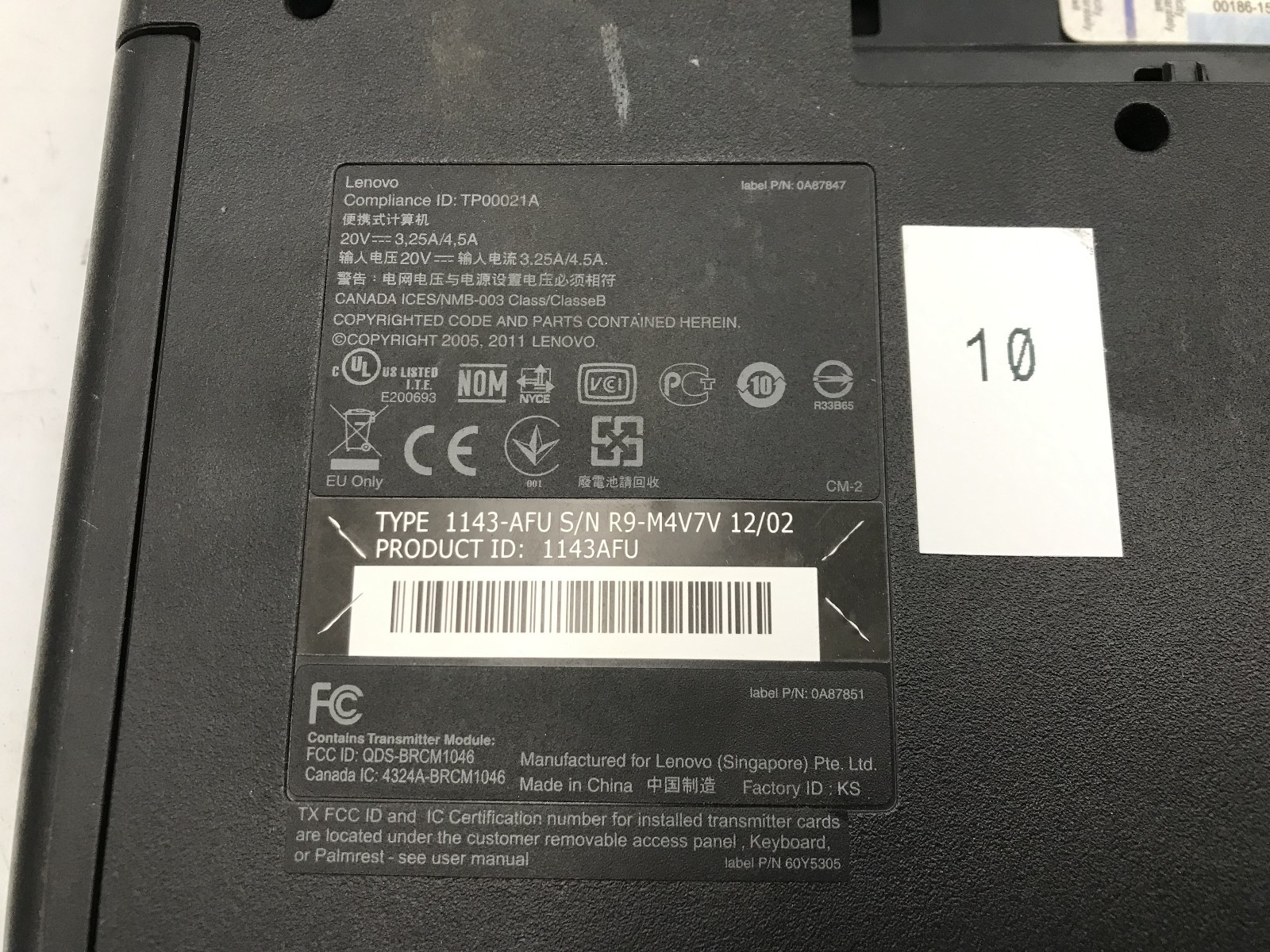 LENOVO THINKPAD E520 – BOOTS TO BIOS – INTEL I5 2430M – NO RAM – 15″ – READ -BB