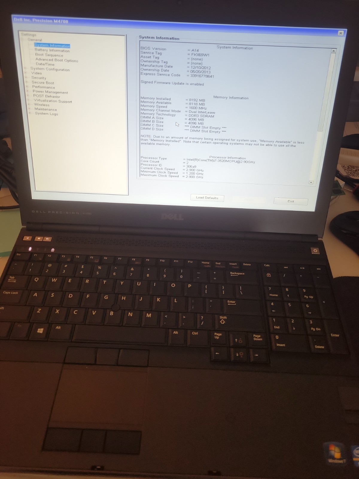 Dell Precision M4700 15.6″ FHD Intel i7-3520M 2.90 GHz 8GB 256GB SSD Windows 10