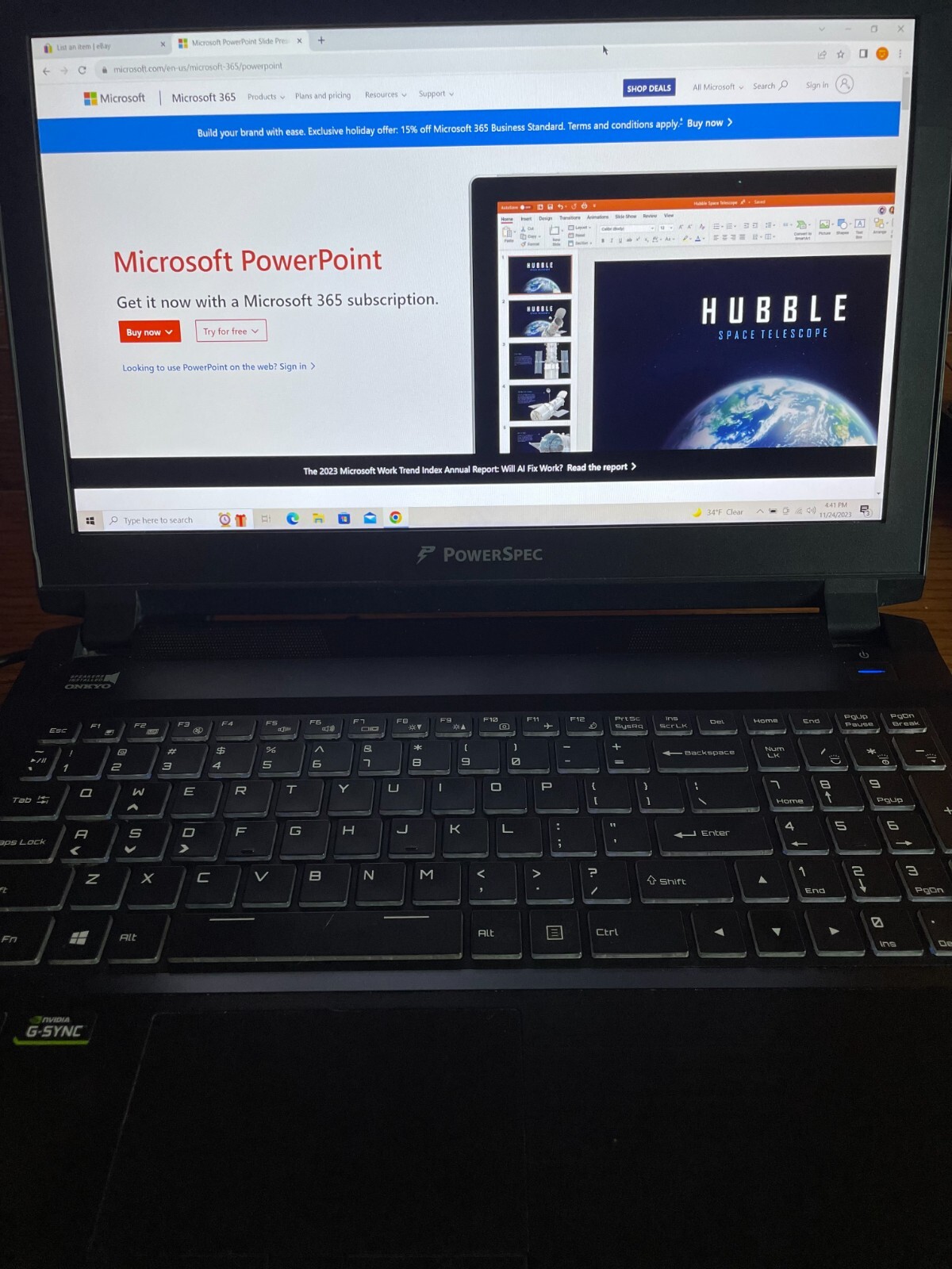 PowerSpec 1510 i7-7700HQ GTX 1070 Gaming Laptop 15.6 in display RGB Keyboard