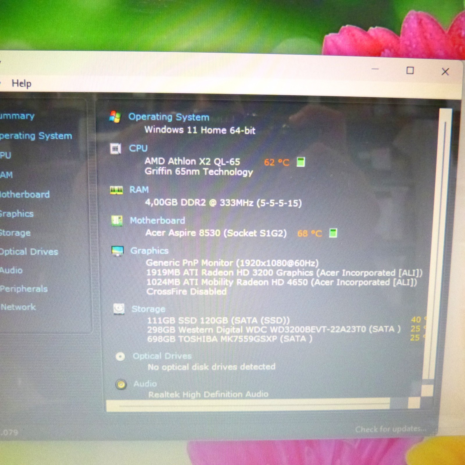Acer 8530 Cinema Monster 18″ FULLHD GEMSTONE 1TB HDD SSD Windows 11L
