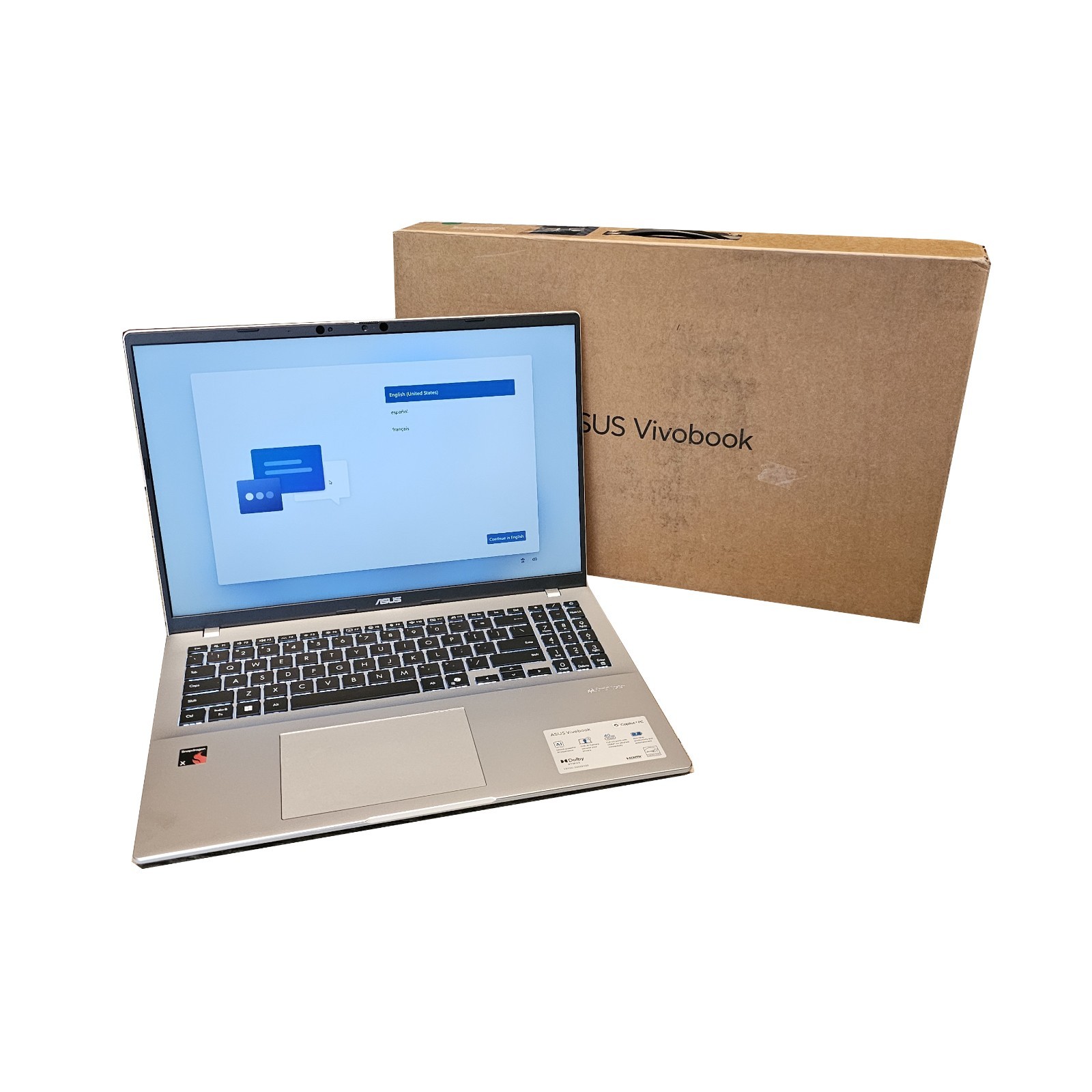 ASUS Vivobook 16 Copilot+ 16″ WUXGA Snapdragon X X126100 16GB 1TB SSD – Good