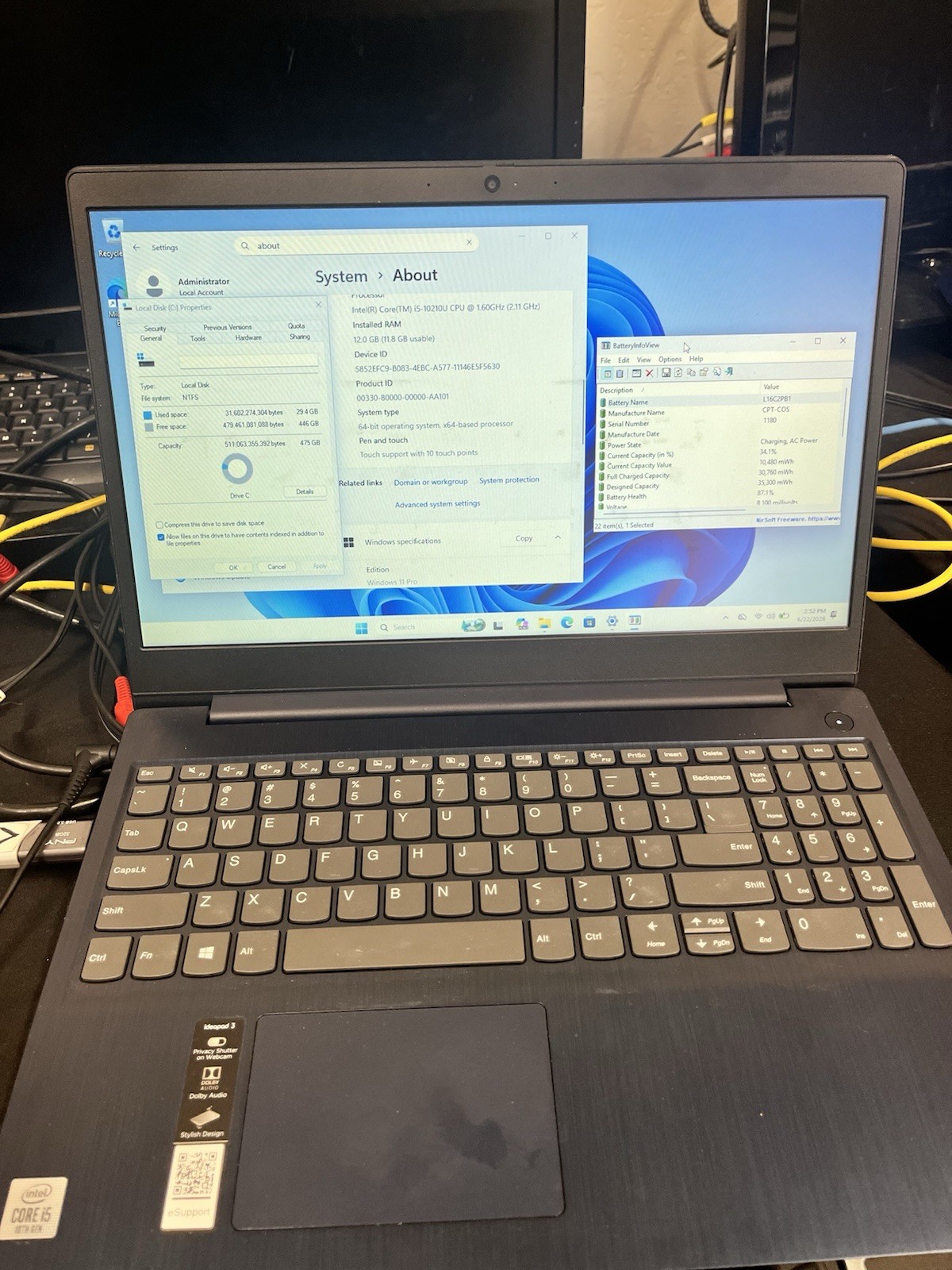 Lenovo 81wr Intel Core i5-10210U, 12GB RAM, 512GB SSD W11p