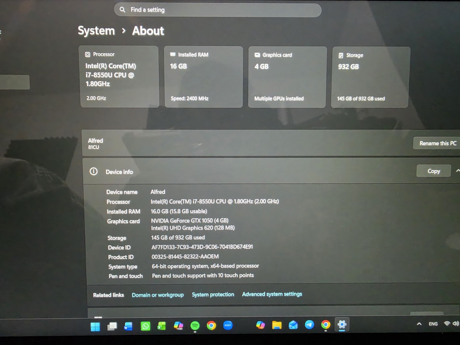 lenovo yoga 730-15ikb | I7-8550U | 16GB of RAM | GTX 1050 | 1TB SSD