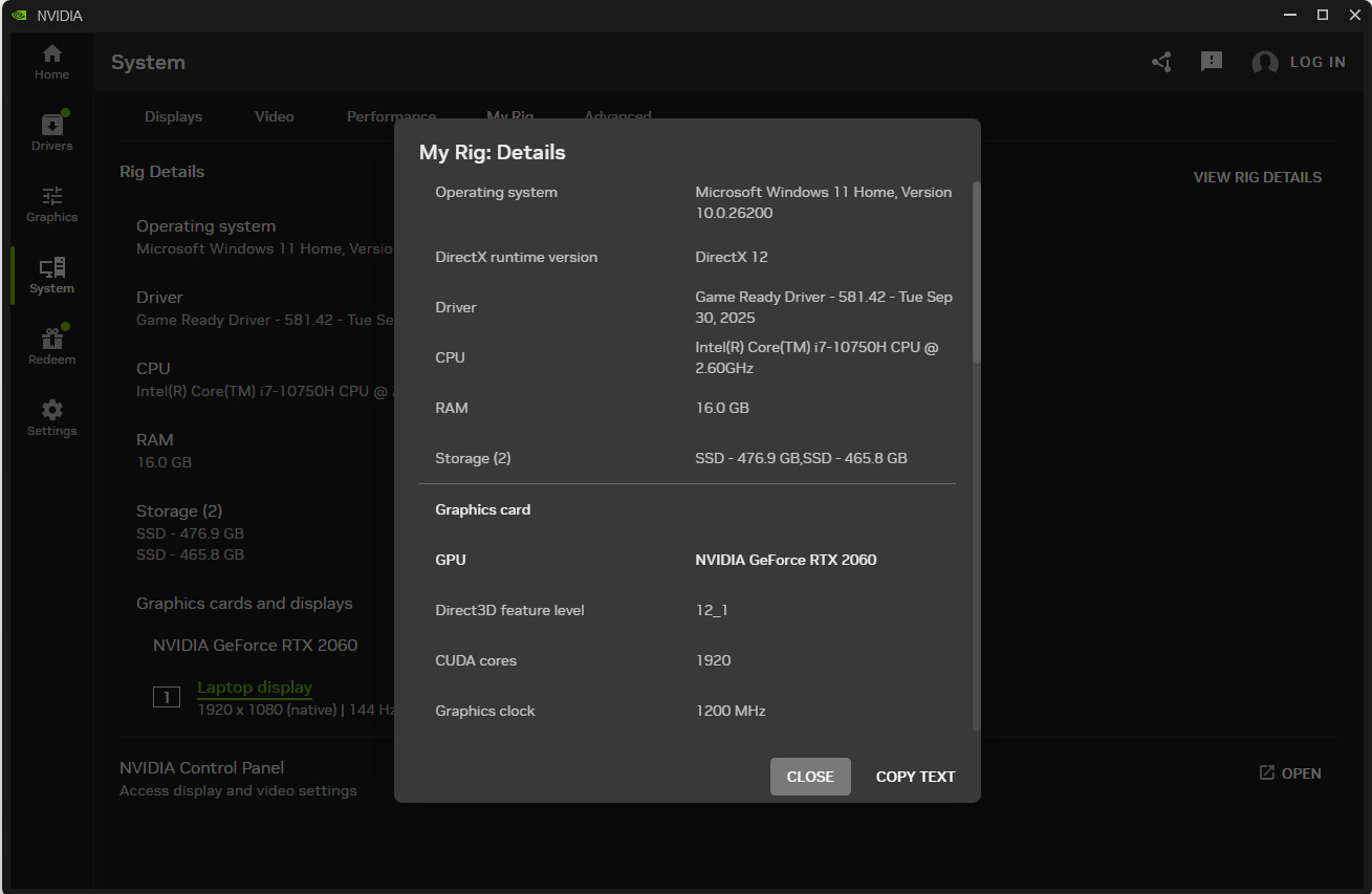 Lenovo Legion 7 15IMH05 RTX 2060 1TB
