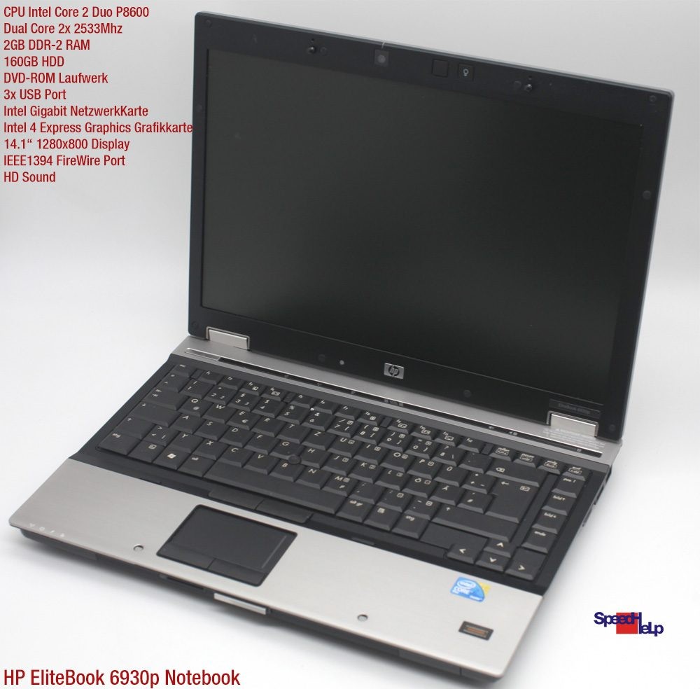 HP ELITEBOOK 6930p NOTEBOOK LAPTOP WINDOWS XP PRO DVDROM 160GB HDD 2GB RAM