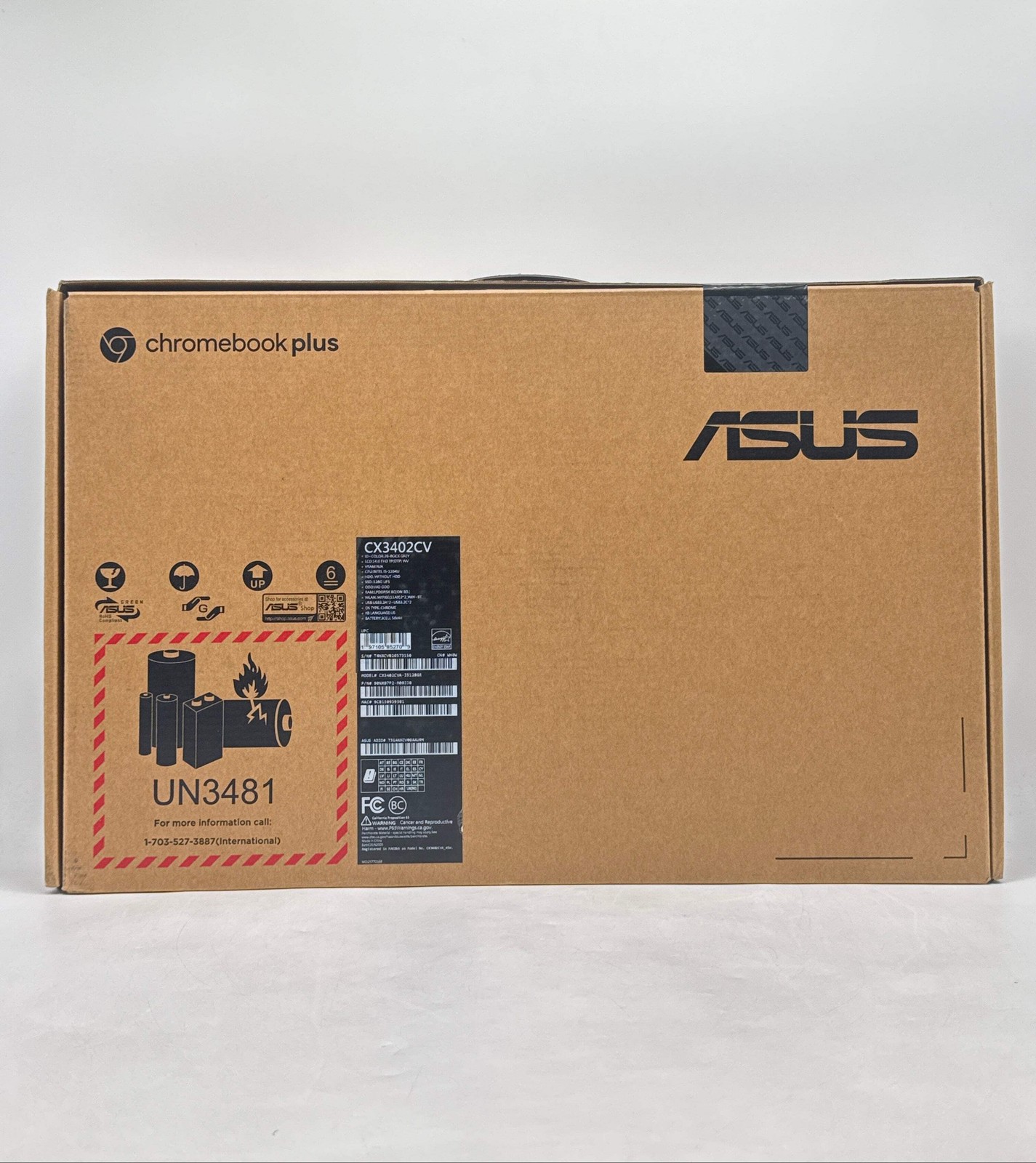 New Asus Chromebook Plus CX3402CV 14″ FHD i5-1334U 8GB DDR5 128GB SSD Rock Grey