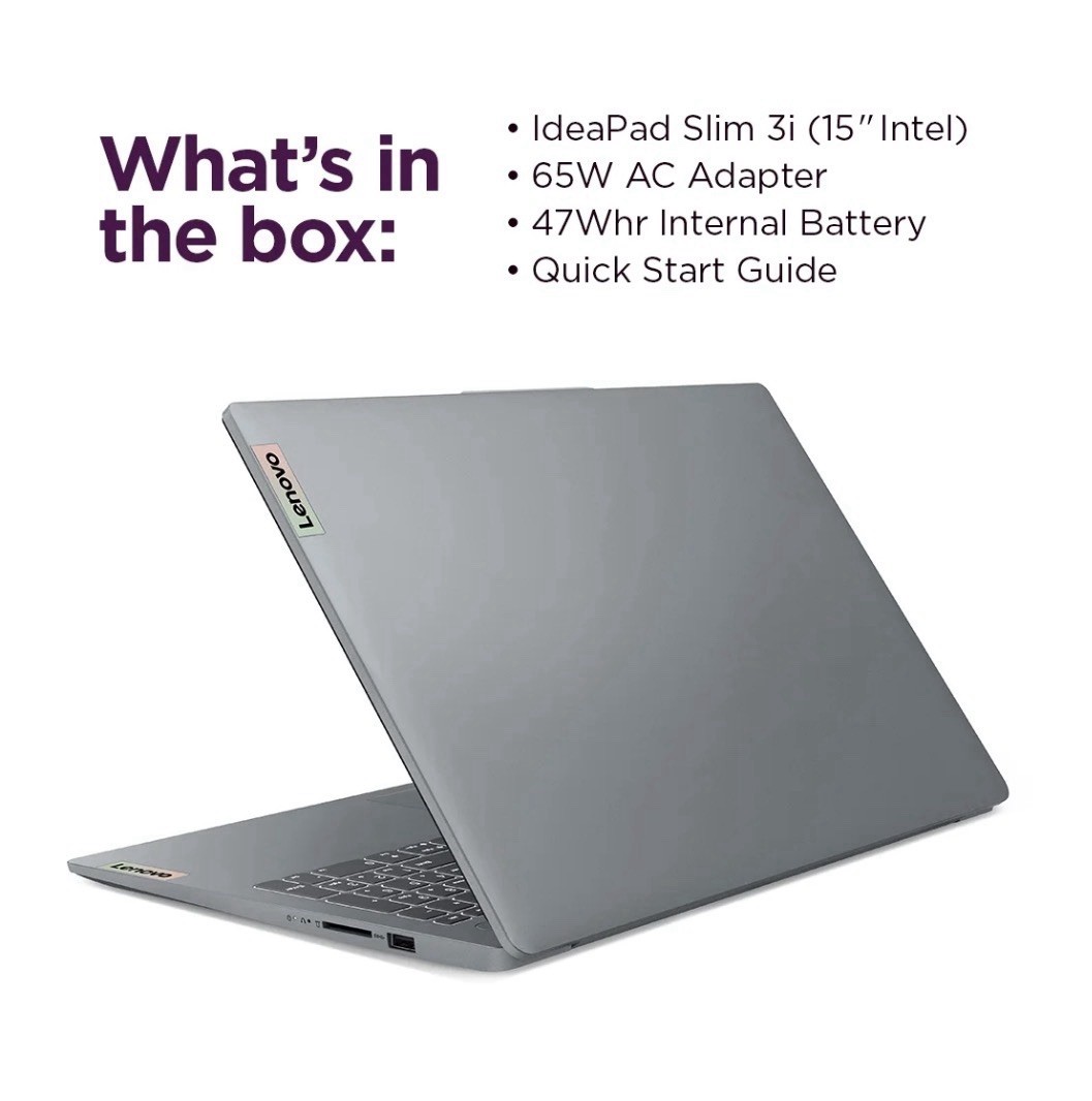 Lenovo IdeaPad Slim 3i 15.6″ Intel Processor N100, 4GB RAM, 128 SSD 17874160865!