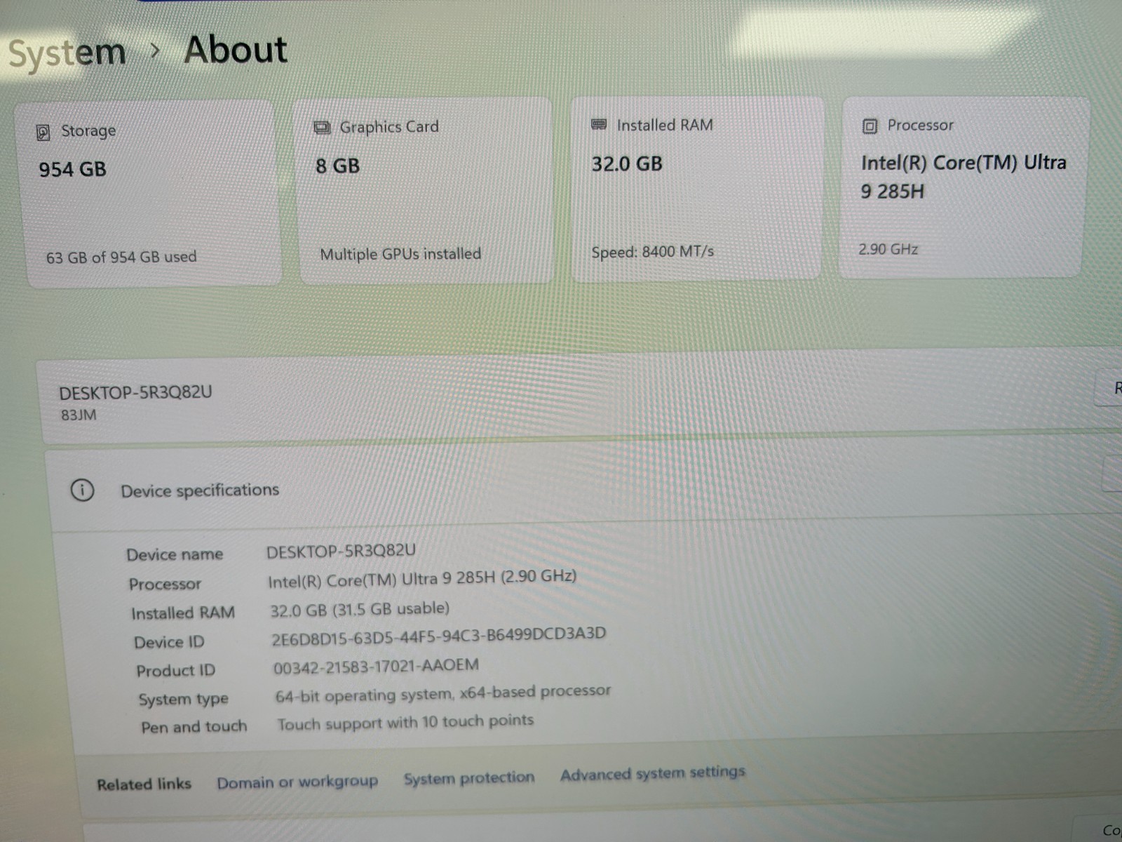 Lenovo IdeaPad Pro 5 16IAH10, Intel Core Ultra 9 285H, 32 GB RAM, 1 TB NVMe SSD