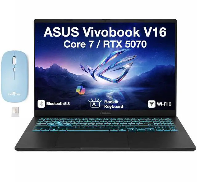ASUS Vivobook V16 16.0 in LCD WUXGA Display Core 7 240H 32GB DDR5 4TB PCIe SSD