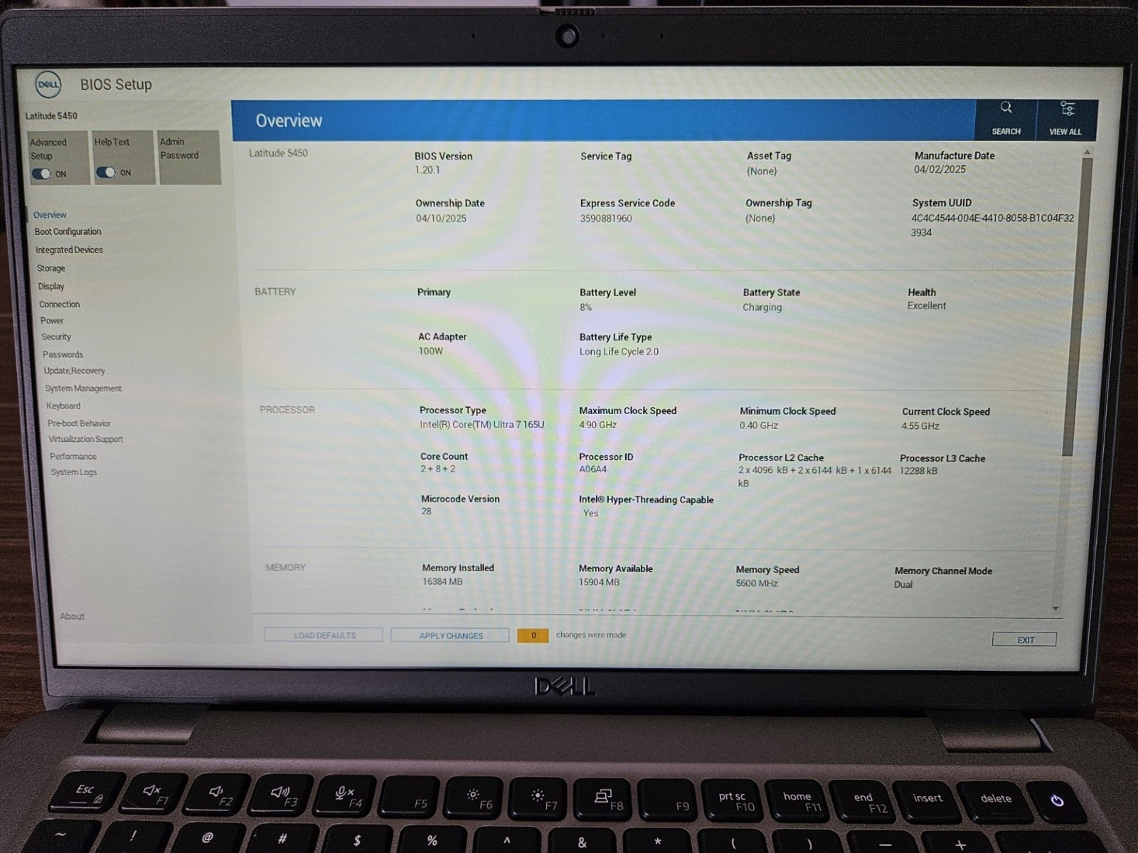 Dell Latitude 5450 14″ Core Ultra 7 165U 16GB DDR5 512GB IR Cam WiFi 6E Backlit