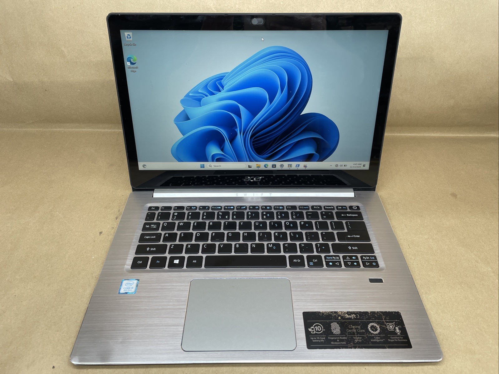 Acer Swift 3 SF314-52 Intel core i5-8250U@1.60 8GB RAM 256GB SSD W11P