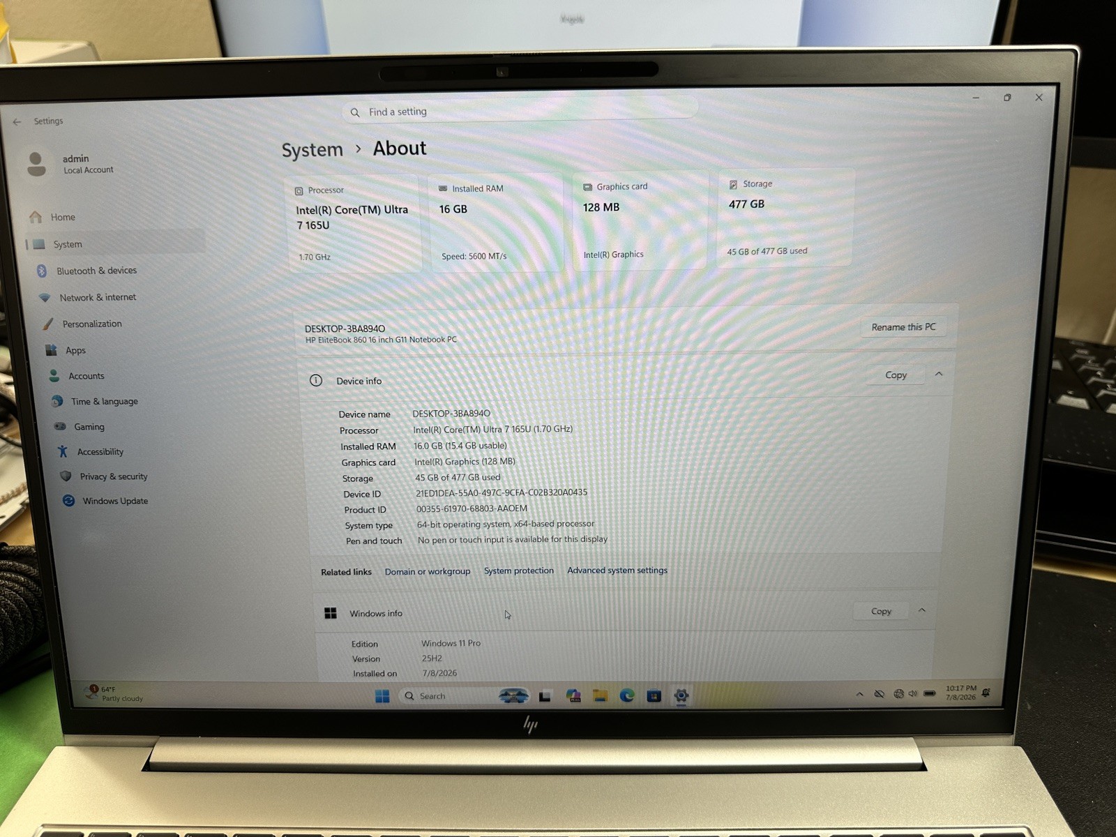 HP EliteBook 860 G11 16” Ultra 7 165U vPro 16GB 512GB SSD Win11 Pro