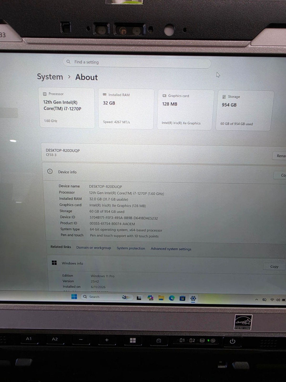 Panasonic Toughbook CF-33 MK3 i7-1270P 32GB RAM 1TB SSD Win11 Pro Premium Keyboa