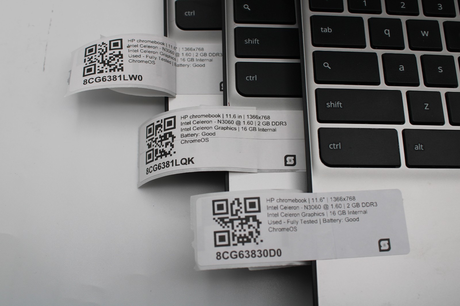 Lot of 3 HP Chromebook 11 G5 _ Celeron N3060 _ 2GB ram _ 16GB eMMC _ ChromeOS