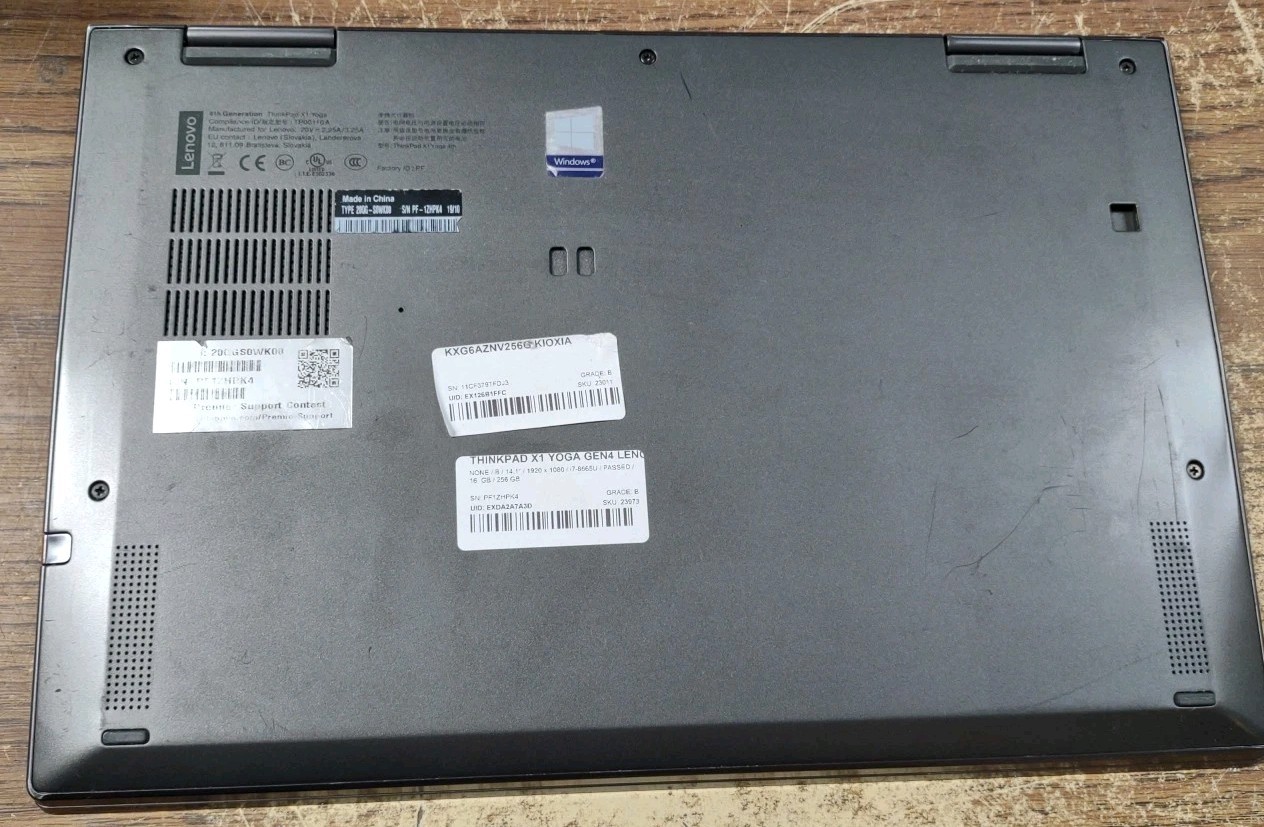 Lenovo ThinkPad X1 Yoga 4th Gen 14″ W/16GB, 256GB, i7-8665U, Touch, Stylus.