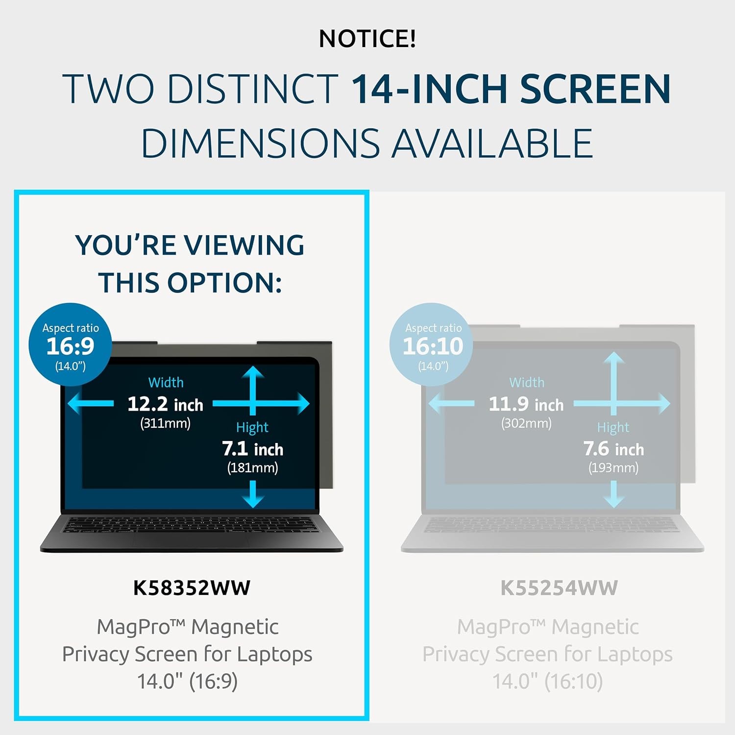 Screen Protector for 14 inch Laptop, Removable Privacy Filter, Anti Glare