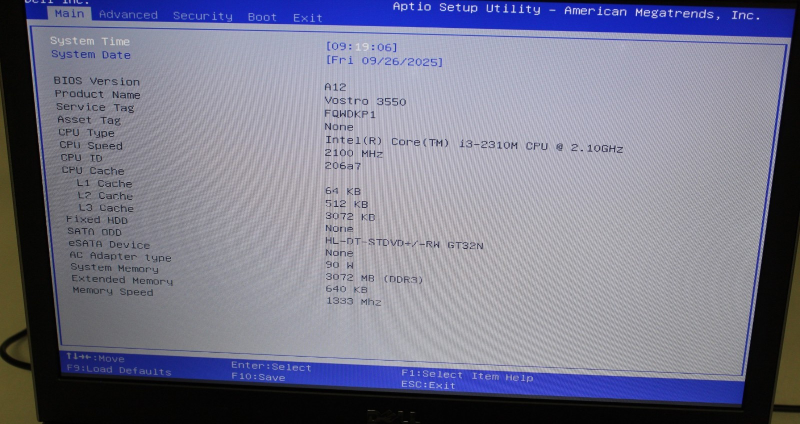 Dell Vostro 3550 15.6in No HD No Caddy 3 GB RAM i3-2310M 30 day warranty