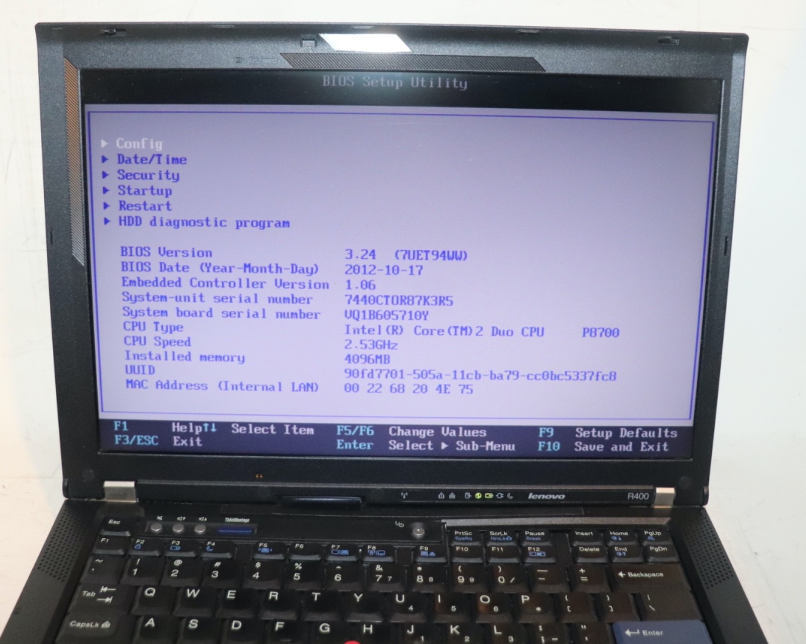 Lenovo ThinkPad R400|IntelCore Duo@2.53GHz|4GB RAM|320GB HDD|WIN 7 Prof|Webcam