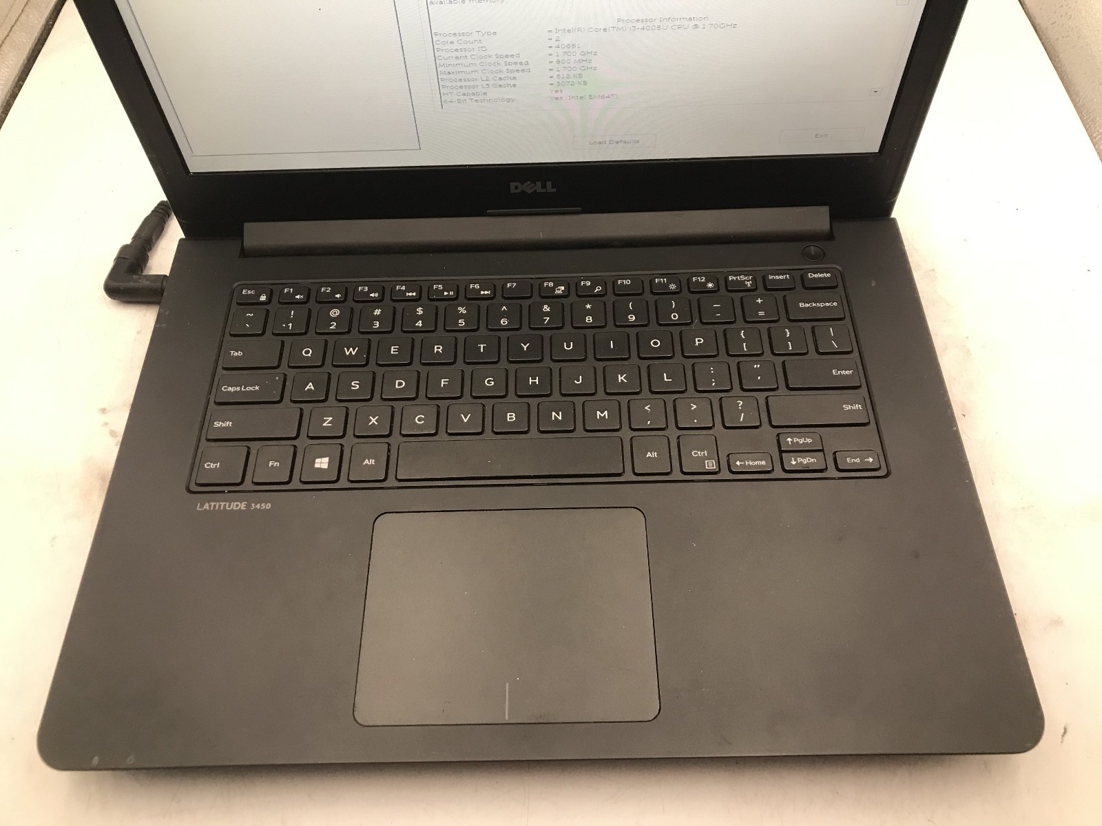 DELL LATITUDE 3450 – BOOTS TO BIOS – INTEL I3 4005U – 4GB RAM – READ DESC – BB