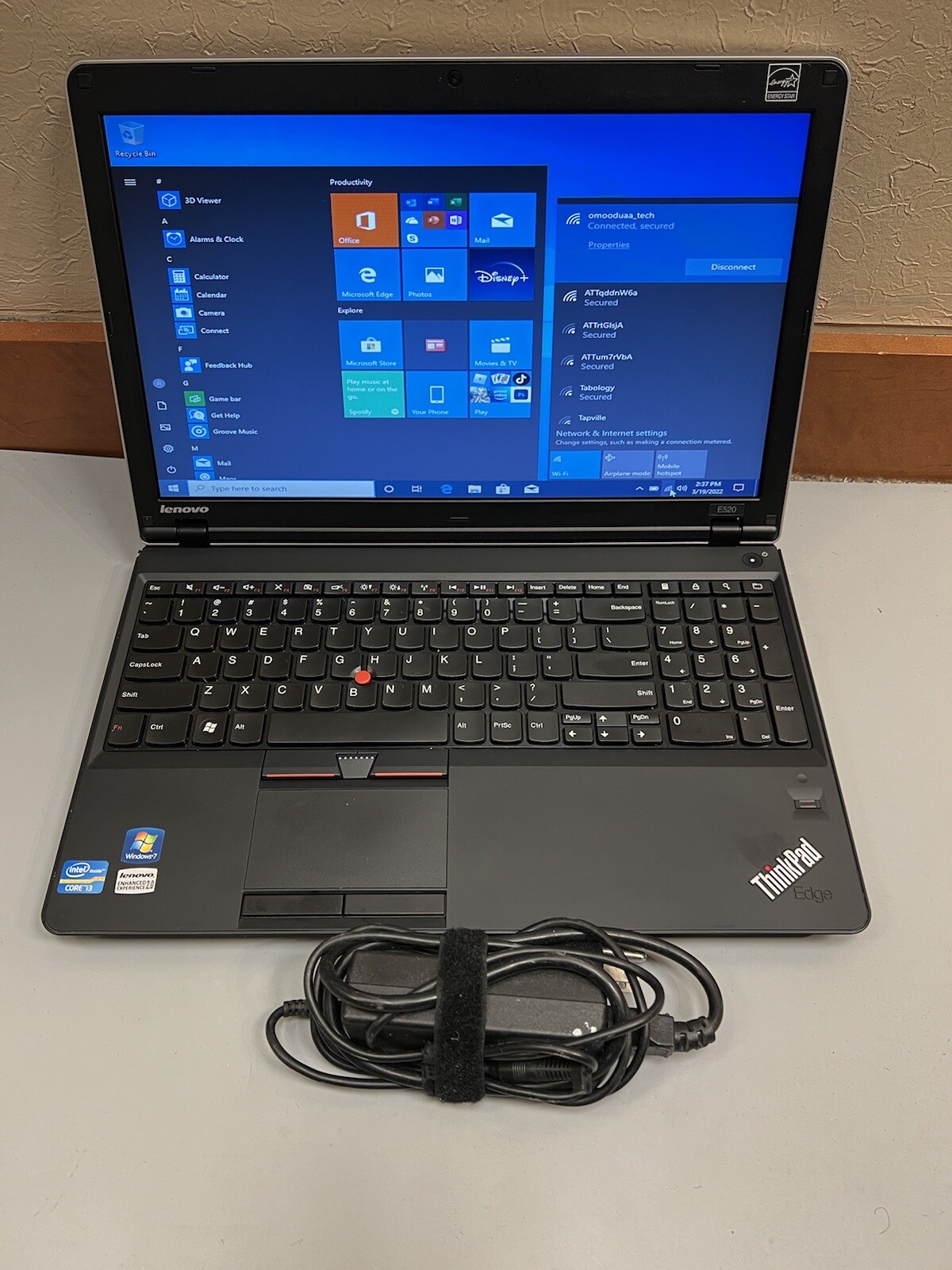 LENOVO THINKPAD EDGE E520 15.6″ Core i3-2350M 4GB RAM 500GB WEBCAM BLUETOOTH