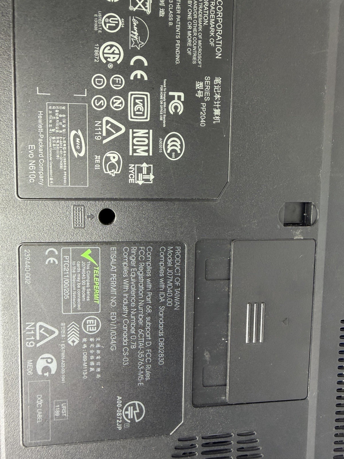 Compaq Evo N610c Vintage Laptop / No Adapter