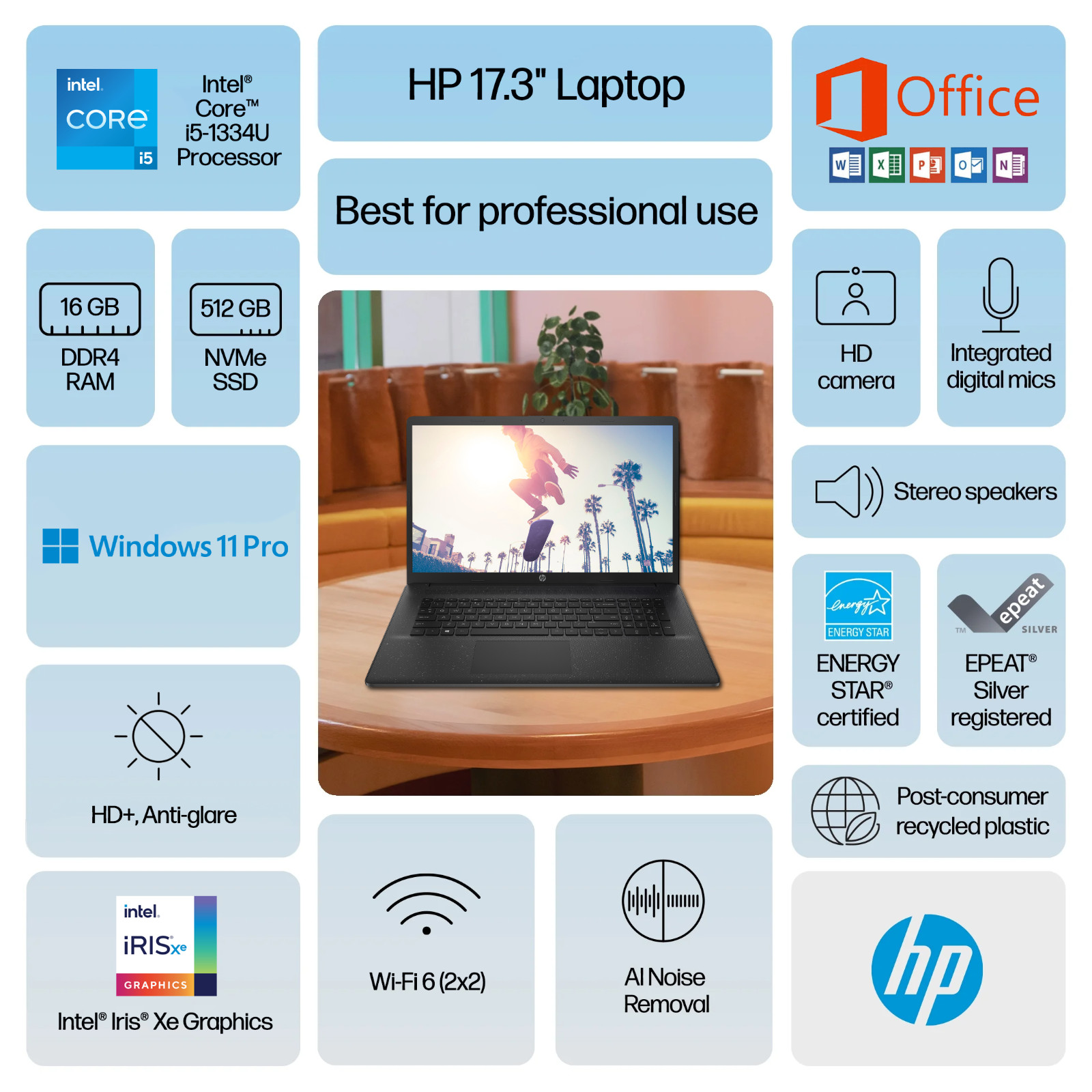 SALE 2026 HP Laptop Computer 17 10-Core Intel i5 16GB RAM & 512GB SSD Office Pro