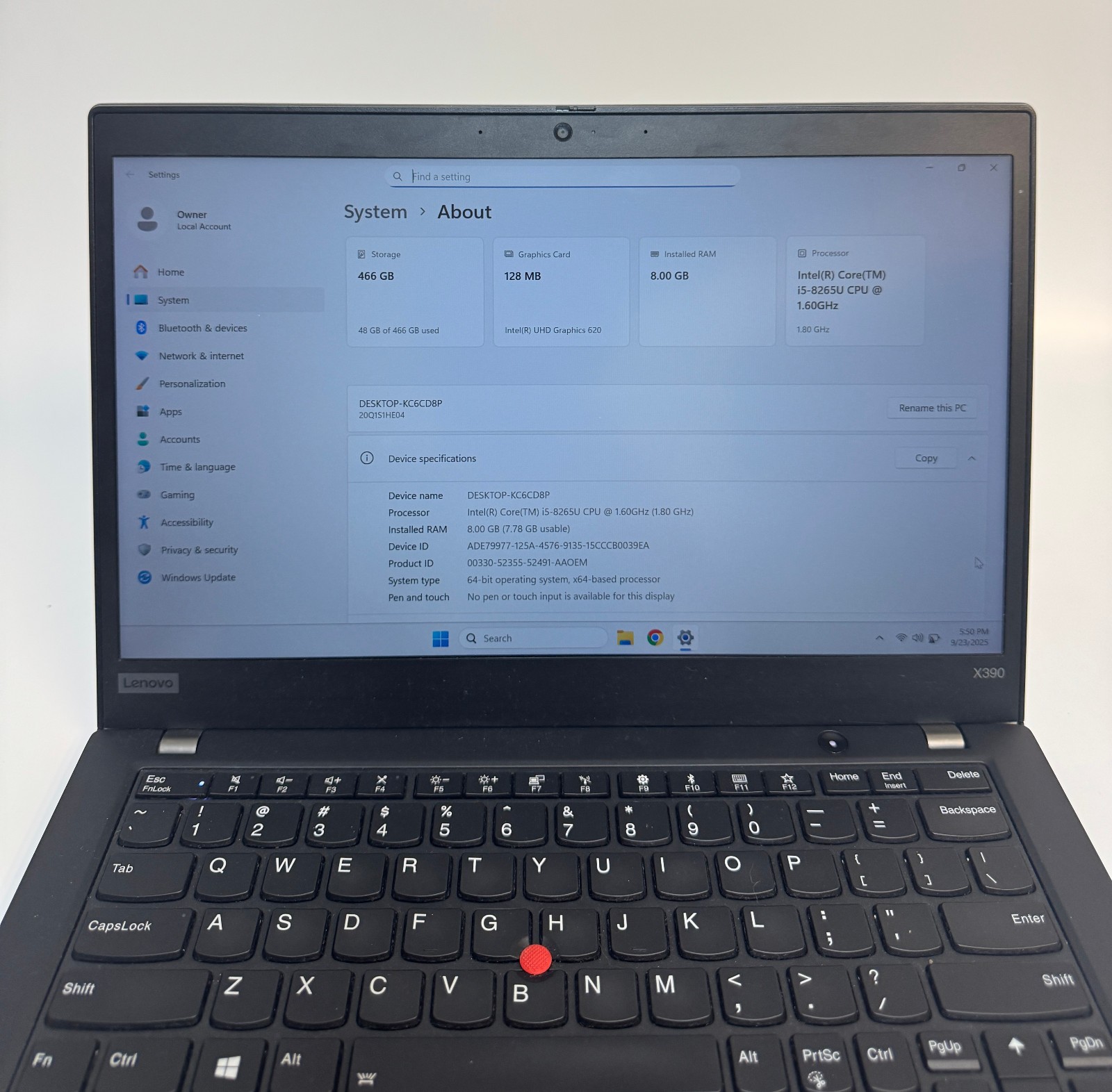 Lenovo X390 | i5-8265U | 8GB RAM | 500GB M.2 | Win 11 Pro (20Q1S1HE04)