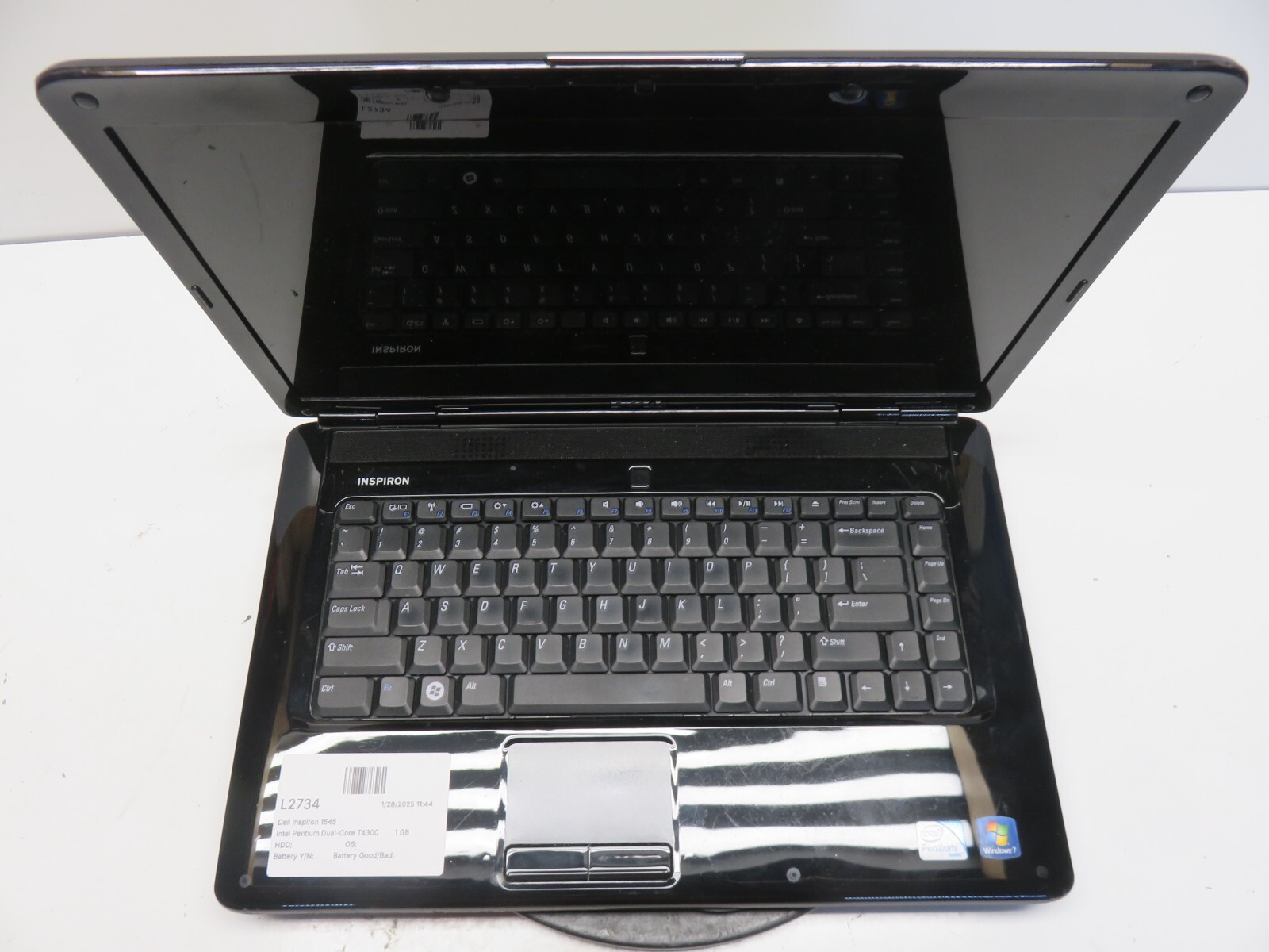 Dell Inspiron 1545 Intel Pentium Dual-Core T4300 2.1GHz 1 GB NO HDD No Batt
