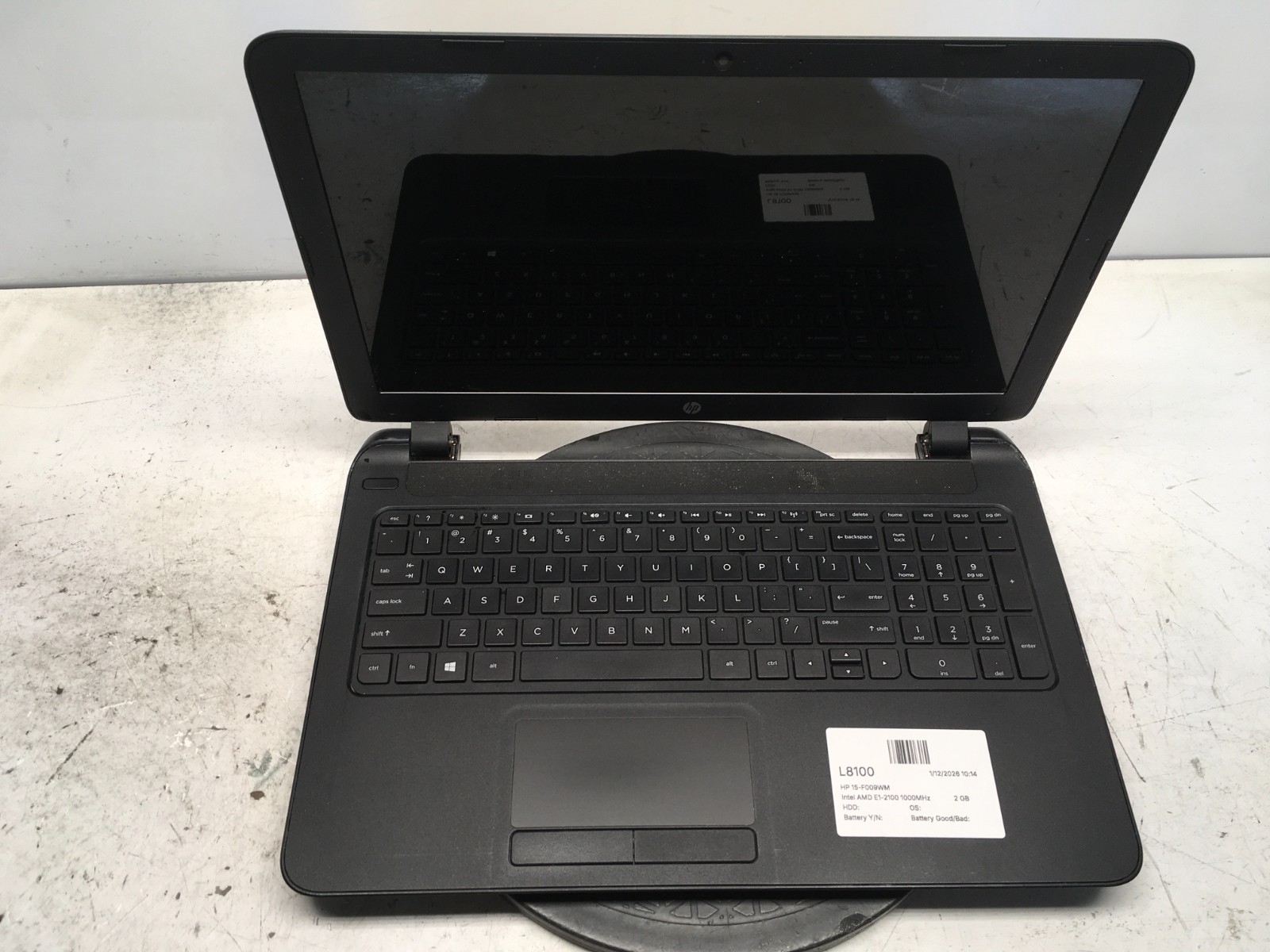 HP 15-F009WM AMD E1-2100 1000MHz 2 GB NO HDD