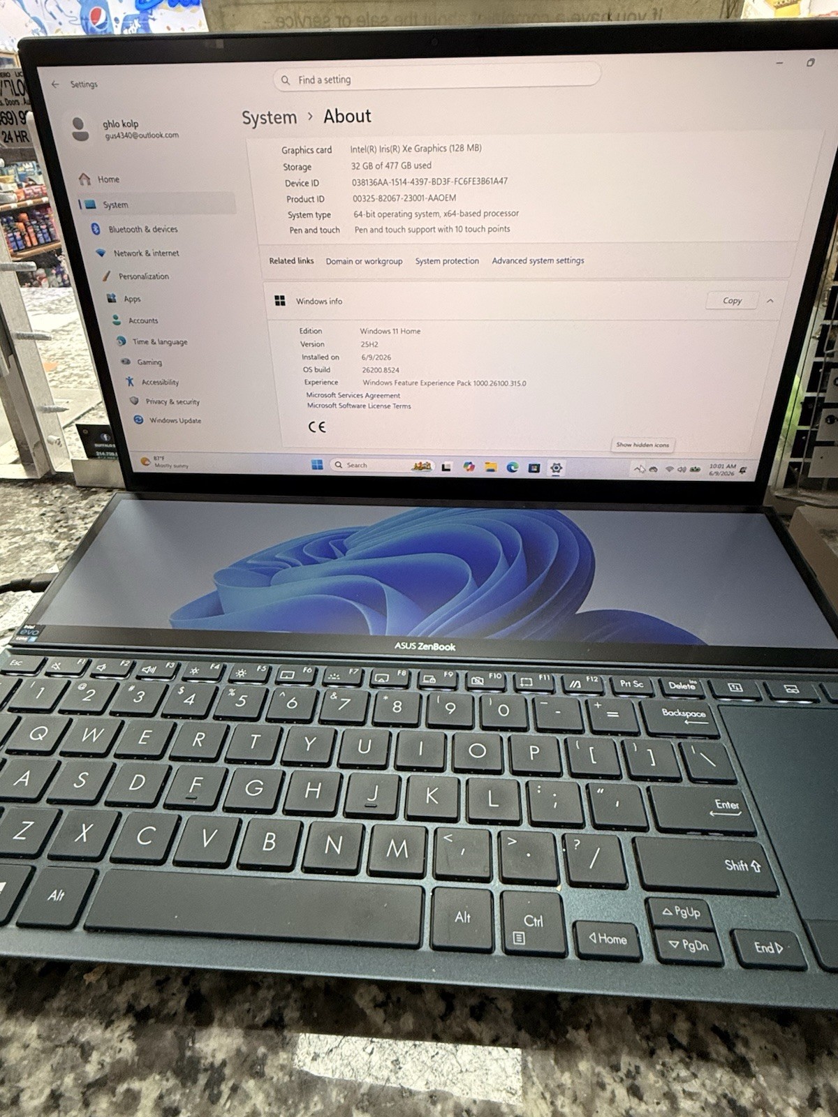ASUS ZenBook 15.6″ Touchscreen i7 2.80GHz 16GB 512GB SSD Win 11