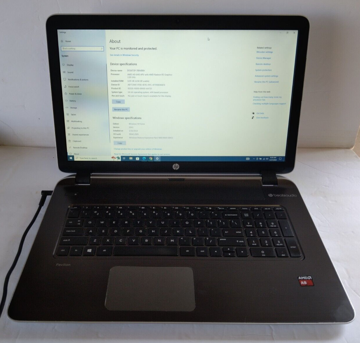 HP PAVILION 17″ AMD A8-6410 APU 2.00GHz 6GB 1 TB WIN 10 HOME