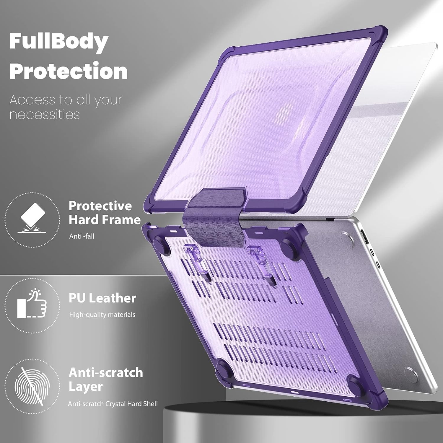 Case for MacBook Air 15 inch 2026 2025 2024 2023, Heavy Duty Rugged Shockproof S