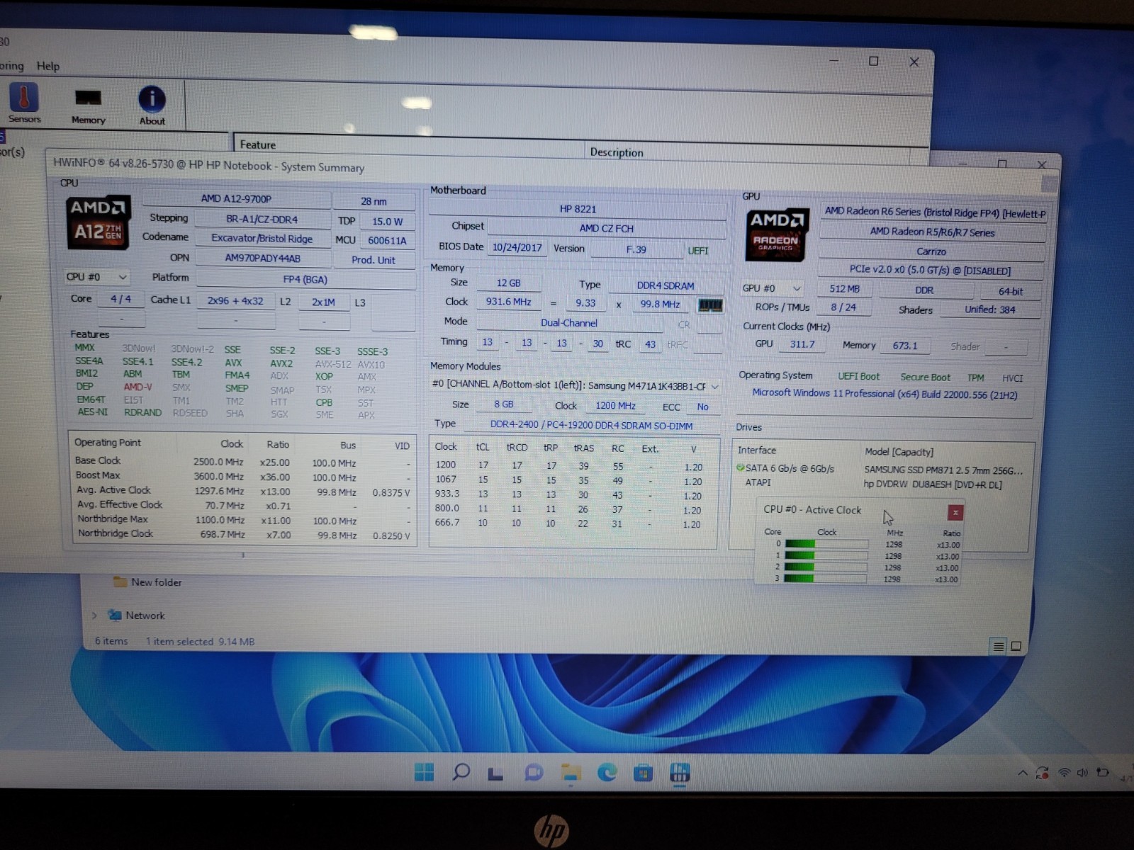 Hp notebook 17-y013cy Radeon A12 9700p 2500mhz 12gb ram 256gb charger*8CG6472F1D